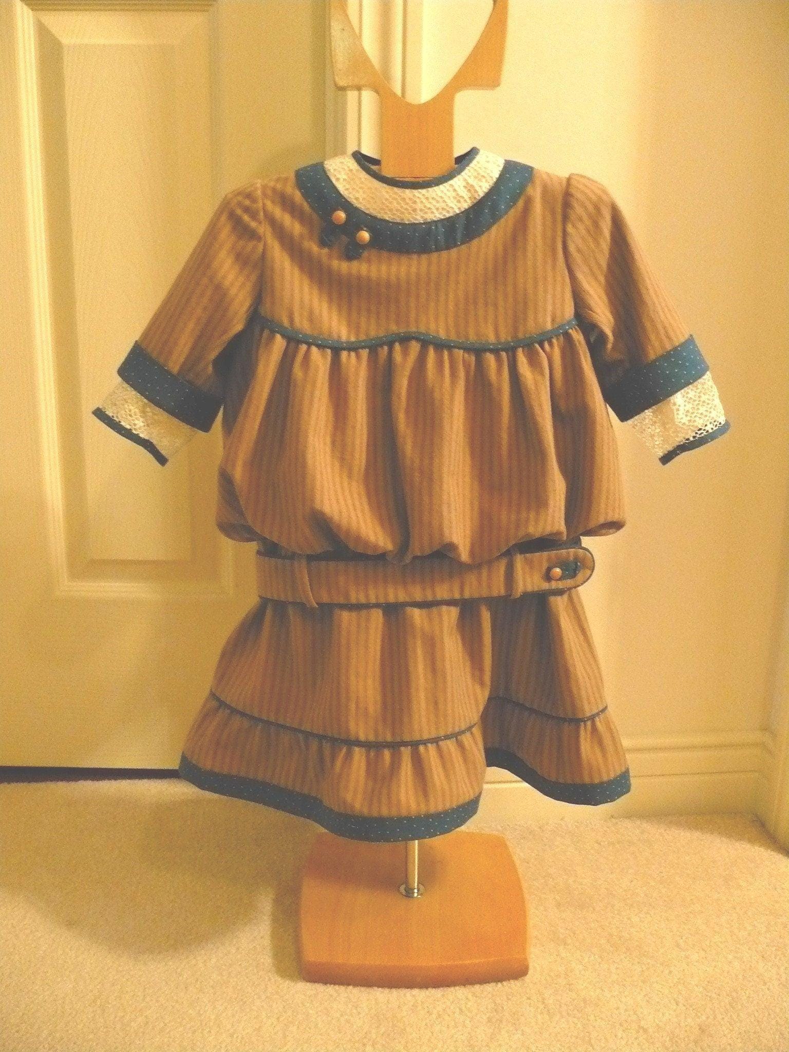 1912 Child&#39;s Flounced Dress With Optional Contrast Binding - INSTANT DOWNLOAD - Reproduction Sewing Pattern #C0501 - PDF - Print At Home