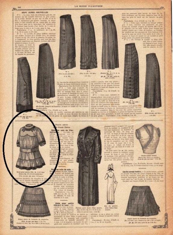 1912 Child&#39;s Flounced Dress With Optional Contrast Binding - INSTANT DOWNLOAD - Reproduction Sewing Pattern #C0501 - PDF - Print At Home