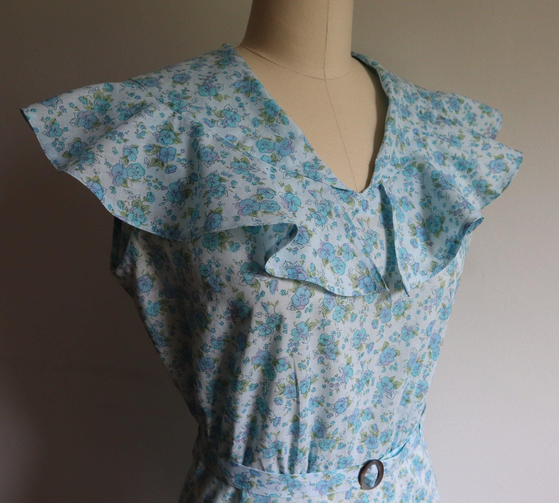 1930s Sleeveless Day Dress - Bust 34” #T0423 [PDF - PRINT AT HOME]