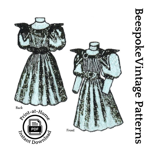 1890s Girl's Dress With Bretelle - INSTANT DOWNLOAD - Reproduction 1897 Sewing Pattern #C0954 [PDF - PRINT AT HOME]