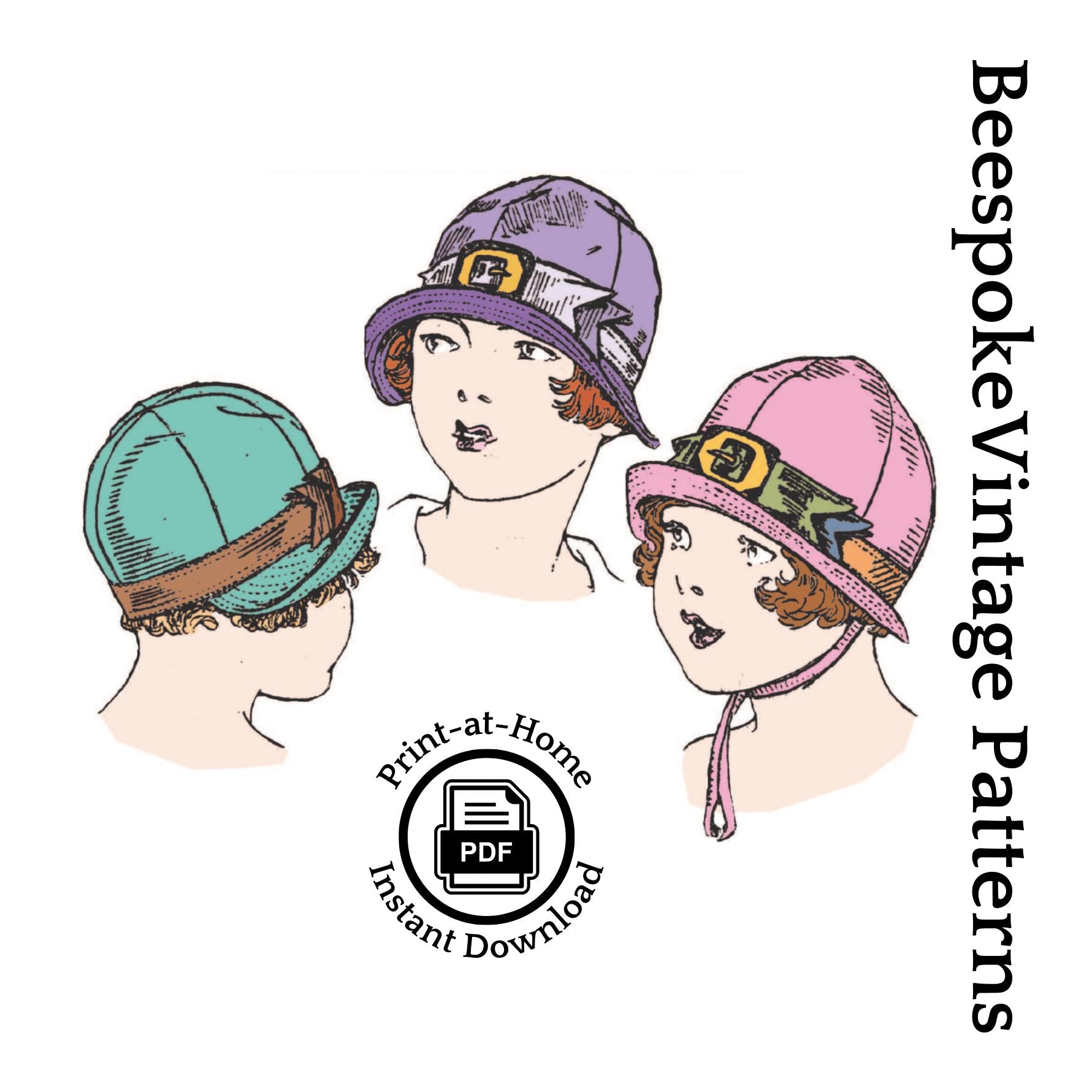1920s Child/Youth Cloche Hat with Turned Up Front Brim - INSTANT DOWNLOAD - Reproduction 1925 Sewing Pattern #H6327 [PDF - PRINT AT HOME]
