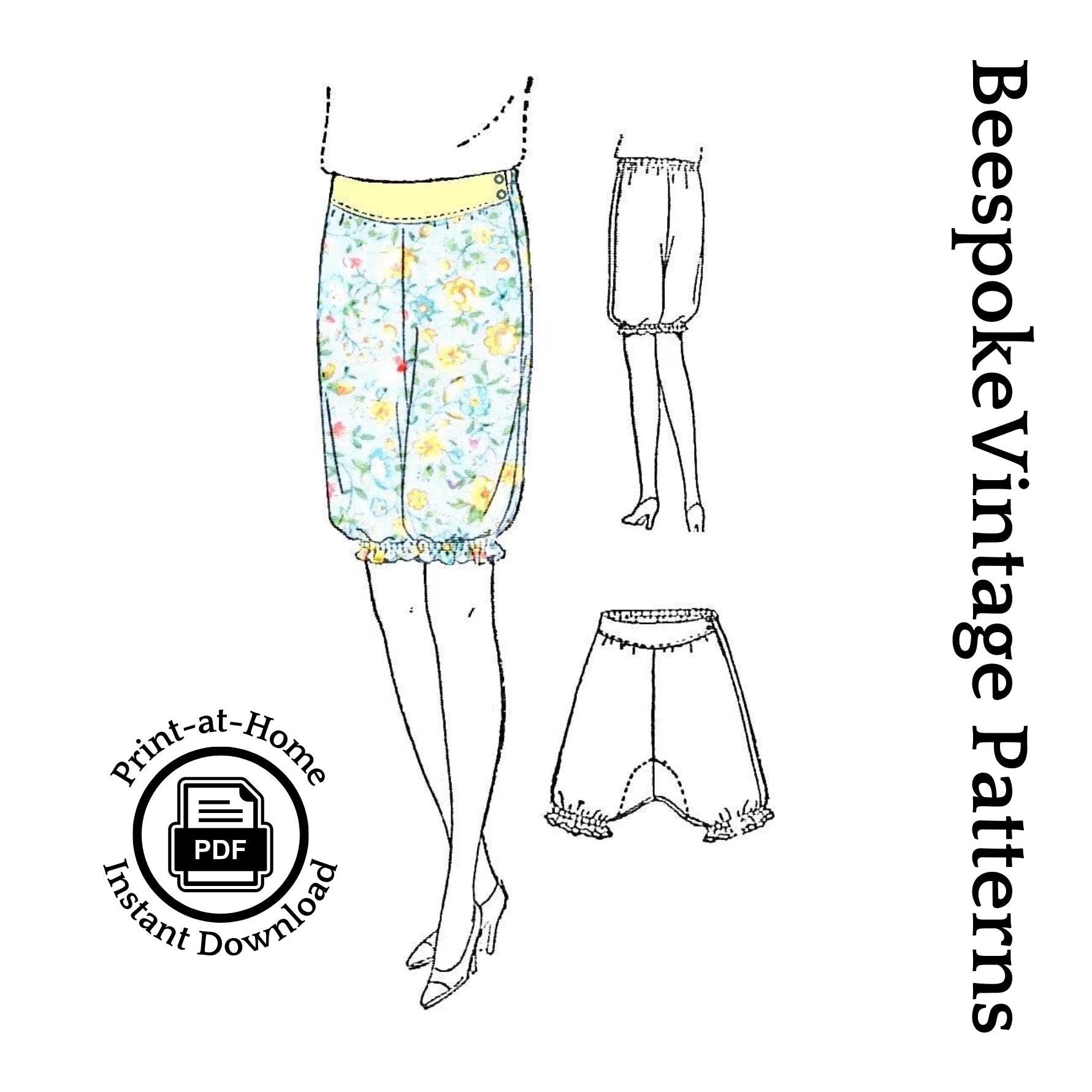 1920s Ladies Bloomers - INSTANT DOWNLOAD - Reproduction 1928 Sewing Pattern #Z4402 - 34 Inch Waist [PDF - PRINT AT HOME]