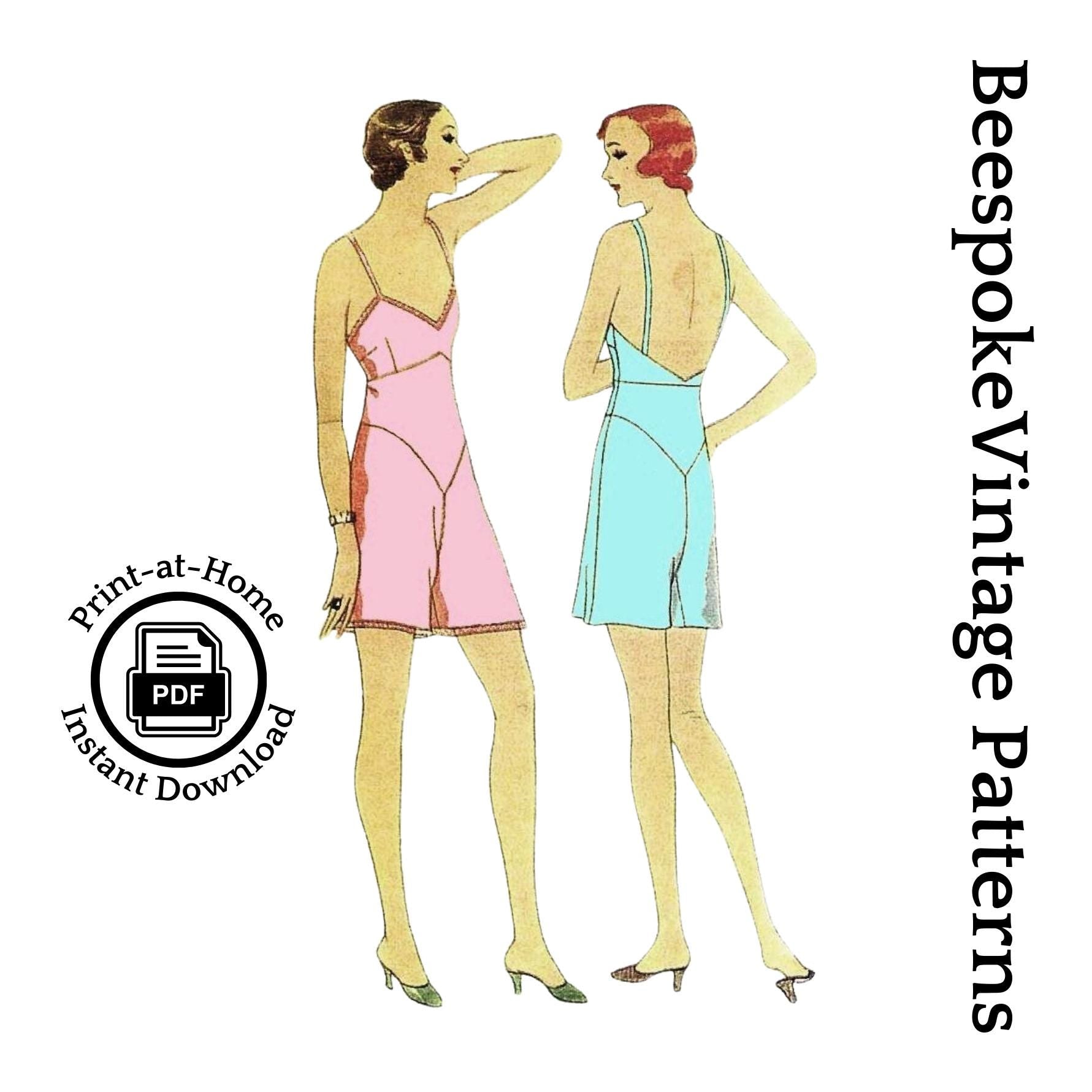 1930s Ladies Step-In Combination - INSTANT DOWNLOAD - Reproduction 1931 Sewing Pattern #T6629 - 34 Inch Bust [PDF - PRINT AT HOME]
