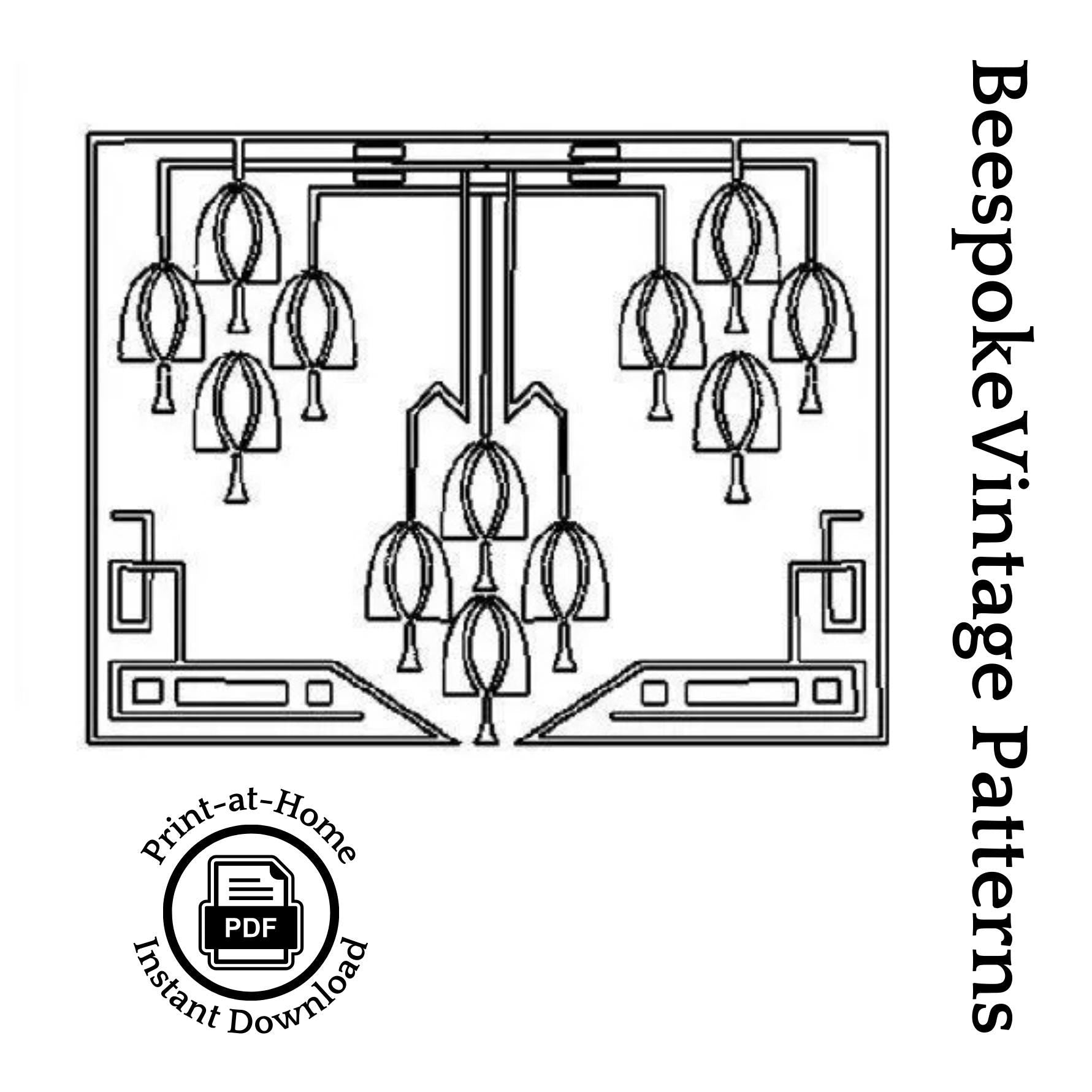 1920s Art Deco Motif for Beading or Embroidery - INSTANT DOWNLOAD - Reproduction Transfer Pattern #N0108 [PDF - PRINT AT HOME]