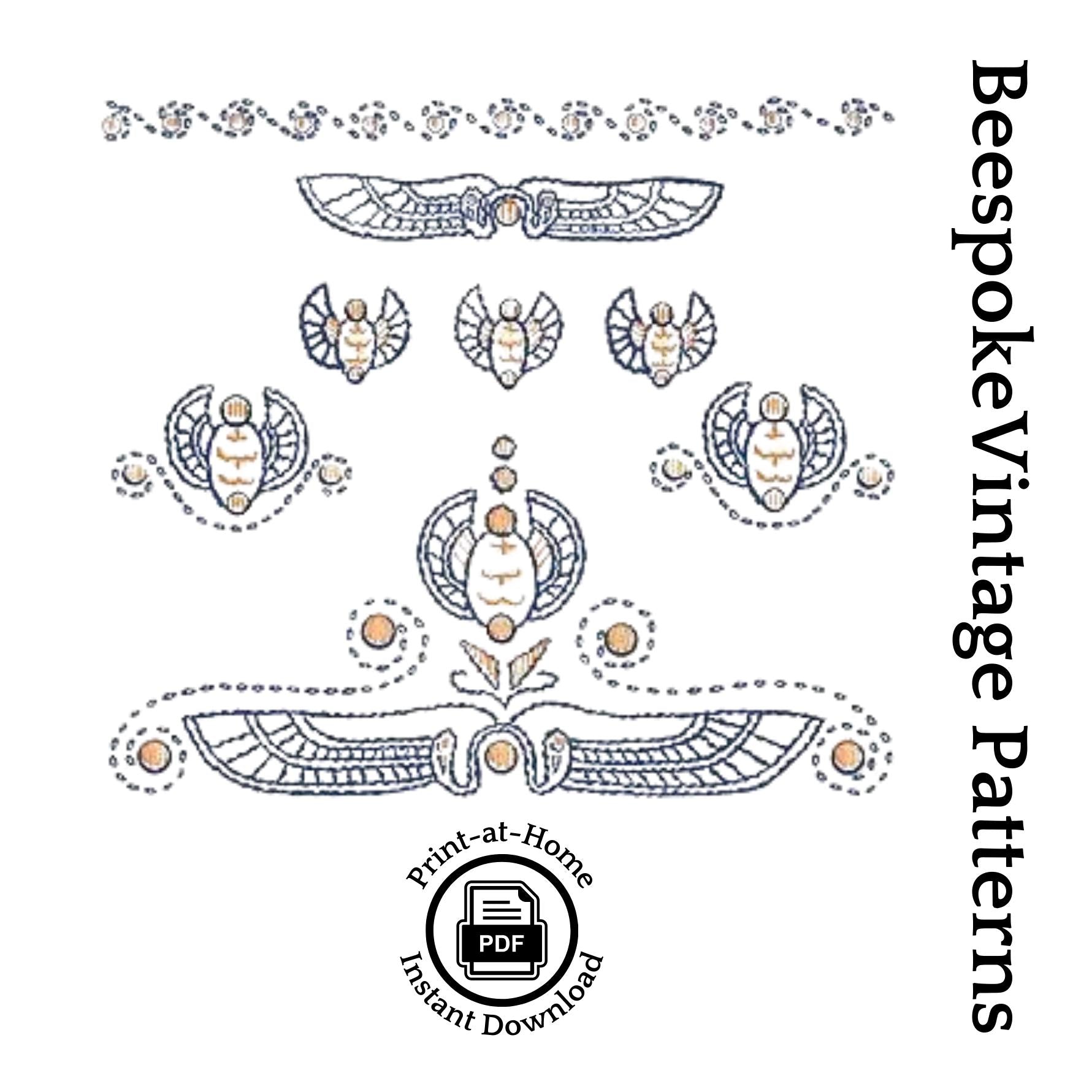 1920s Egyptian Bead/Embroidery Design for Ladies Frock or Blouse - INSTANT DOWNLOAD - Reproduction Pattern #N1039 [PDF - PRINT AT HOME]