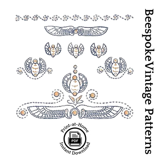 1920s Egyptian Bead/Embroidery Design for Ladies Frock or Blouse - INSTANT DOWNLOAD - Reproduction Pattern #N1039 [PDF - PRINT AT HOME]