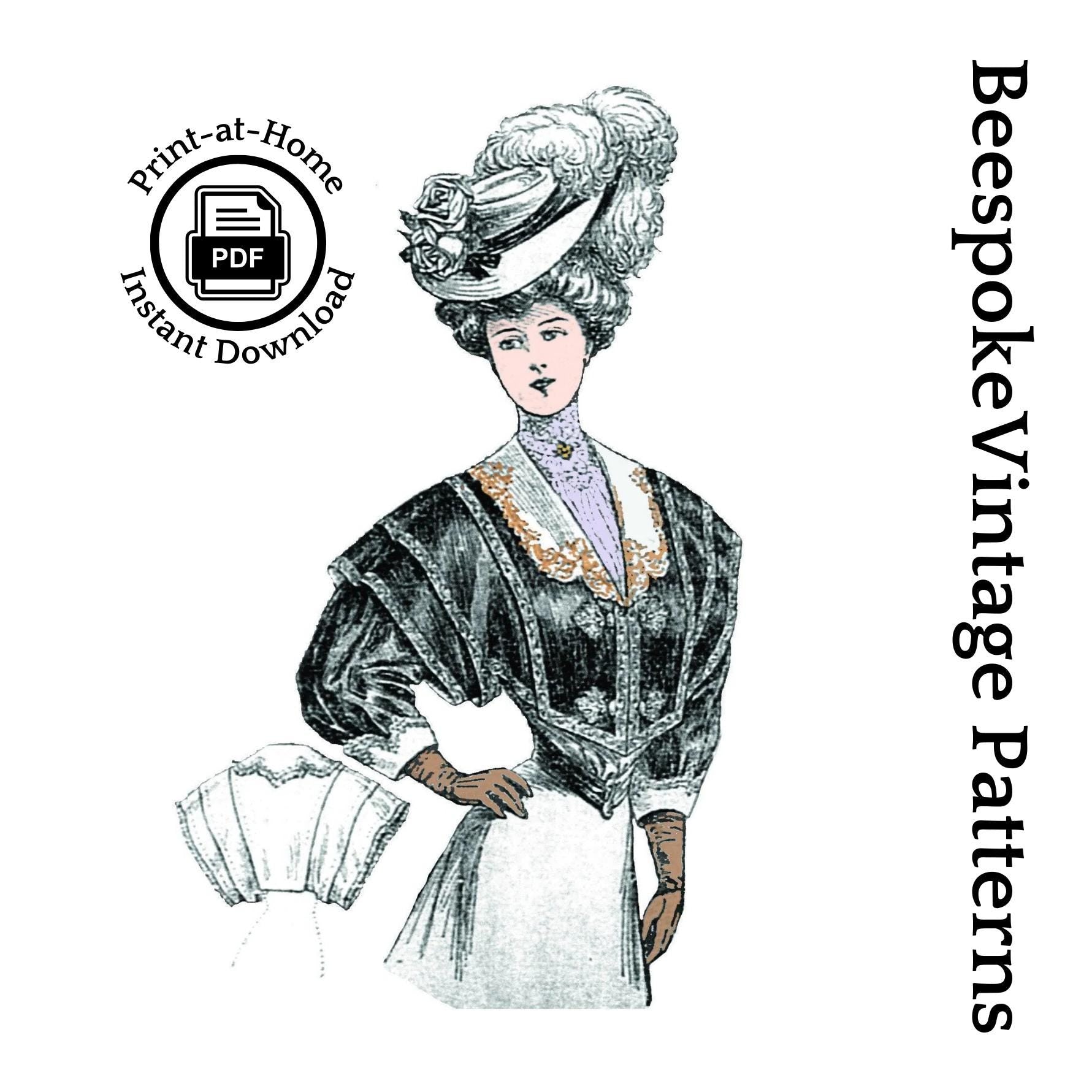 1901 Ladies Bolero Jacket - INSTANT DOWNLOAD - Pattern #E1563 - 34 Inch Bust [PDF - PRINT AT HOME]