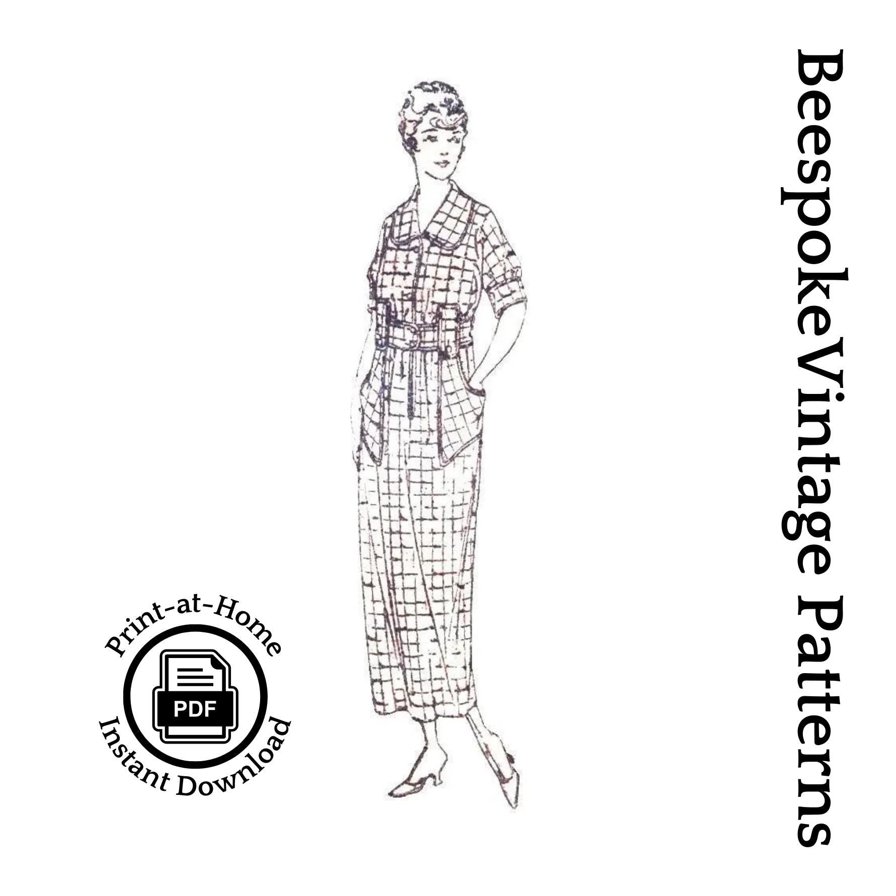 1918 One Piece Slip On Apron Dress - INSTANT DOWNLOAD - Pattern #E9347 - 36 Inch Bust [PDF - PRINT AT HOME]