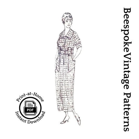1918 One Piece Slip On Apron Dress - INSTANT DOWNLOAD - Pattern #E9347 - 36 Inch Bust [PDF - PRINT AT HOME]
