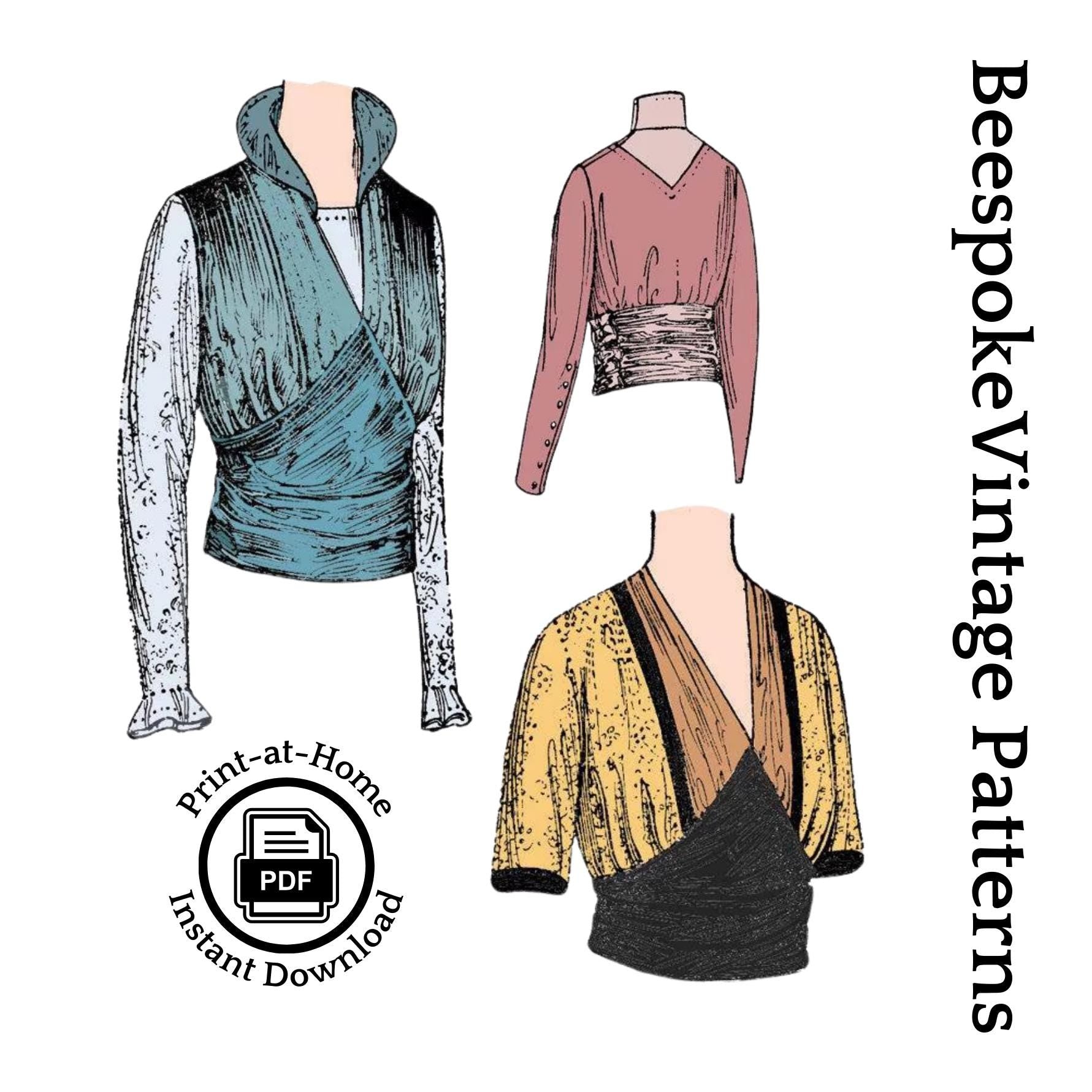 1912 Ladies Waist in Three Styles - INSTANT DOWNLOAD - Pattern #E7784 - 36 Inch Bust [PDF - PRINT AT HOME]