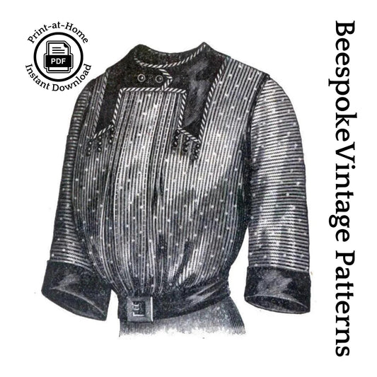 1912 Ladies Blouse With Yoked Neckband - INSTANT DOWNLOAD - Pattern #E0191 - 36 Inch Bust [PDF - PRINT AT HOME]
