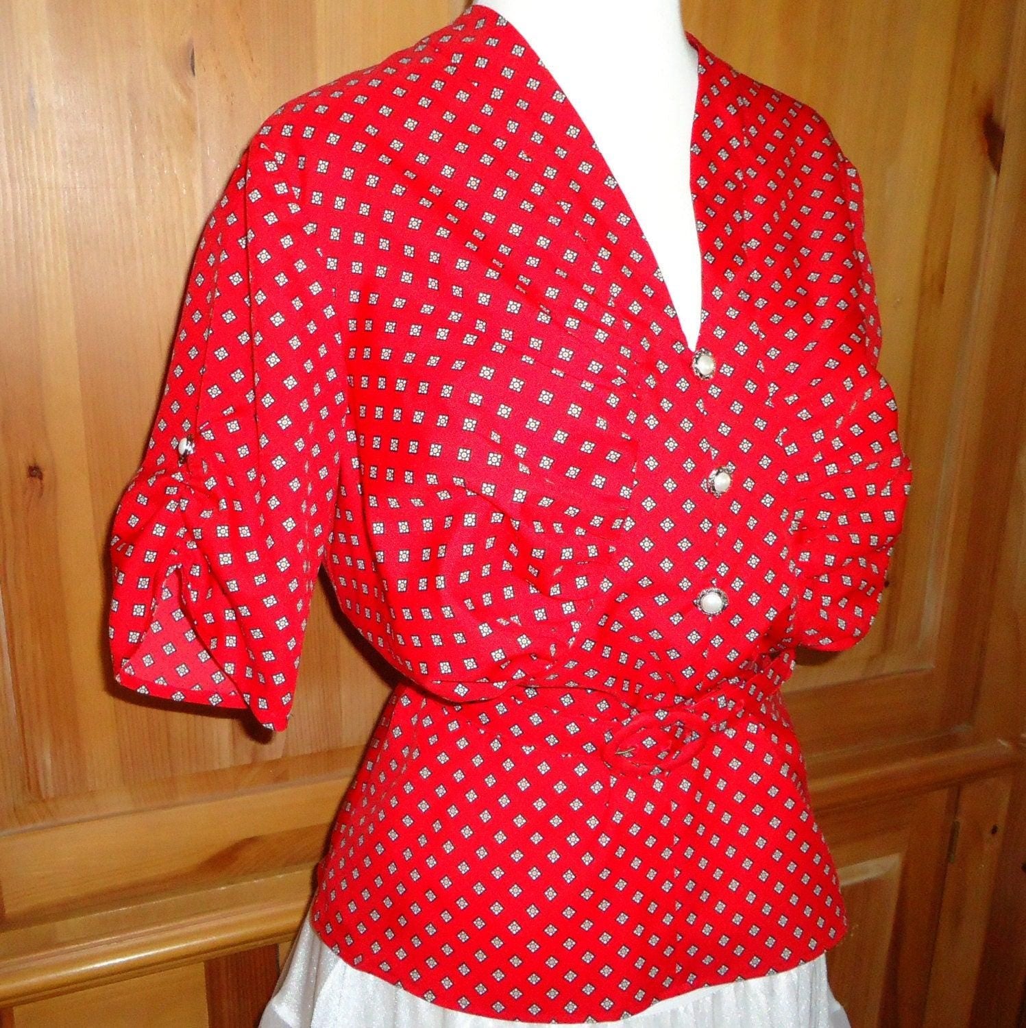 1930s Ladies Blouse With Gathered Bodice - INSTANT DOWNLOAD - Reproduction 1938 Sewing Pattern #T9581 - 36 Inch Bust [PDF - PRINT AT HOME]