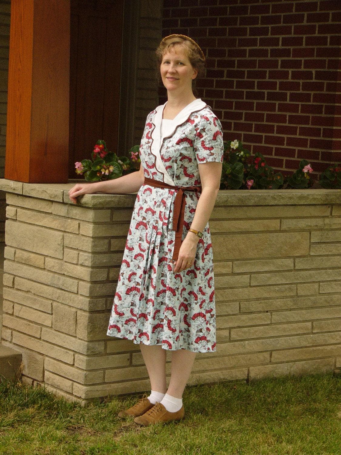 1930s Ladies Wrap Around Dress - INSTANT DOWNLOAD - Pattern #T0337 - 36 Inch Bust [PDF - PRINT AT HOME]
