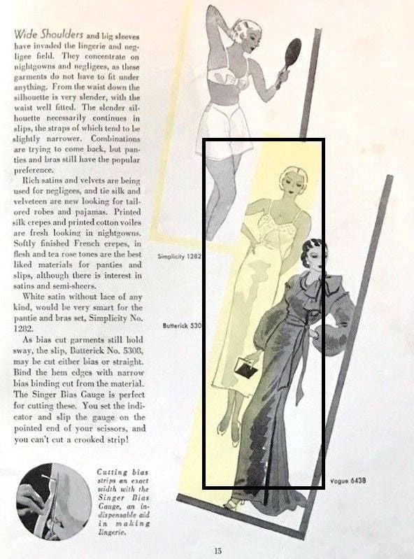 1930s Ladies Bias Slip Shadow Proof Front - INSTANT DOWNLOAD - Reproduction 1933 Sewing Pattern #T5308 - 34 Inch Bust [PDF - PRINT AT HOME]