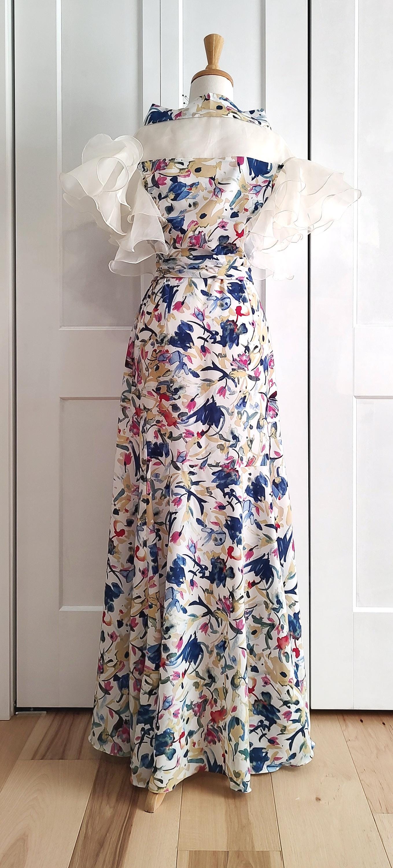 1930s Ladies Evening Gown With Wing Sleeves - INSTANT DOWNLOAD - Reproduction 1934 Sewing Pattern #T7653 - 34 Inch Bust[PDF - PRINT AT HOME]