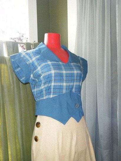 1930s Ladies Blouse In Vest Style - INSTANT DOWNLOAD - Reproduction 1932 Sewing Pattern #T6960 - 38 Inch Bust [PDF - PRINT AT HOME]