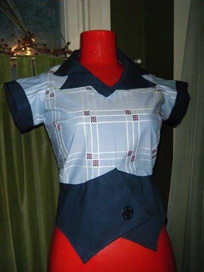 1930s Ladies Blouse In Vest Style - INSTANT DOWNLOAD - Reproduction 1932 Sewing Pattern #T6960 - 38 Inch Bust [PDF - PRINT AT HOME]
