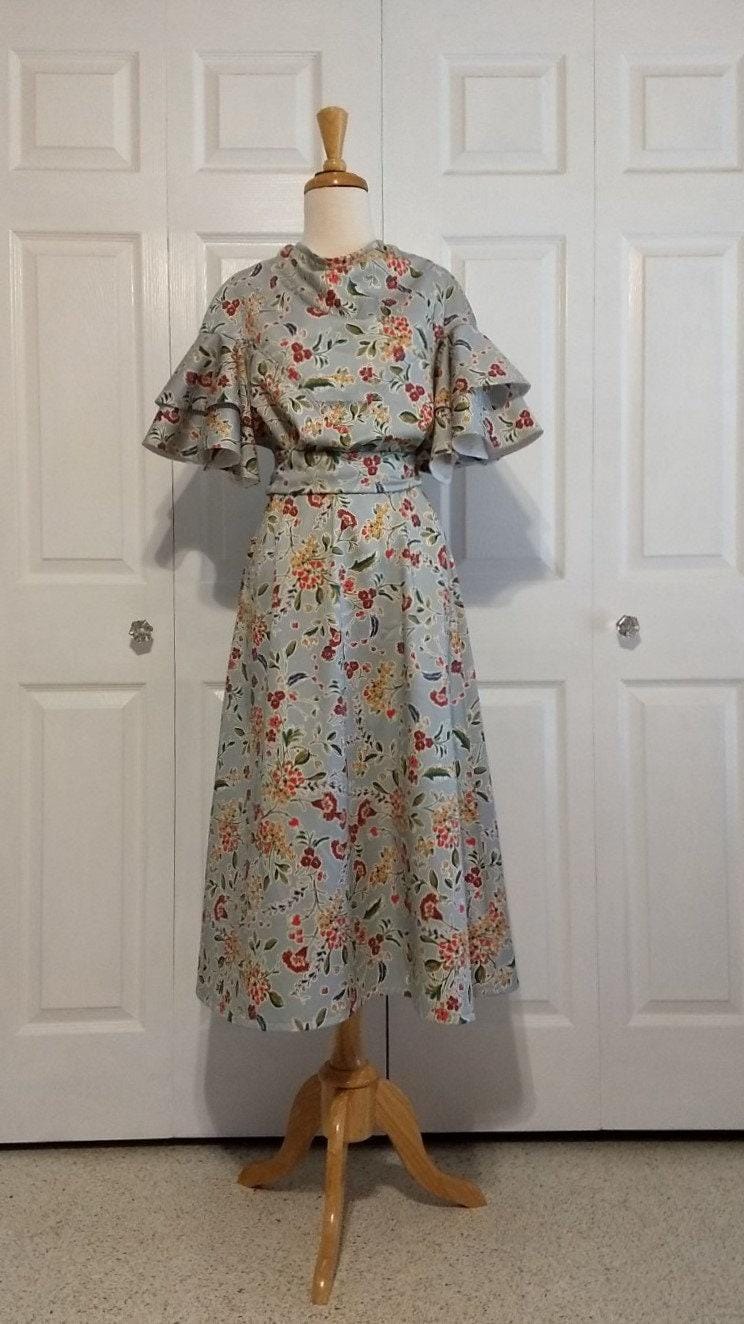 1930s Ladies Dress With Flounced Sleeves - INSTANT DOWNLOAD - Reproduction 1934 Sewing Pattern #T2677 - 38 Inch Bust [PDF - PRINT AT HOME]