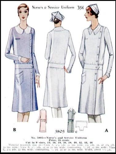1920s Ladies Service Or Nurse's Uniform - INSTANT DOWNLOAD - Reproduction 1929 Sewing Pattern #Z5805 - 36 Inch Bust [PDF - PRINT AT HOME]