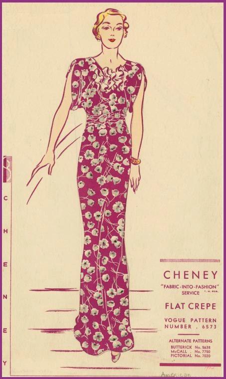 1930s Ladies Evening Gown With Train - INSTANT DOWNLOAD - Reproduction 1934 Sewing Pattern #T6573 [PDF - PRINT AT HOME]