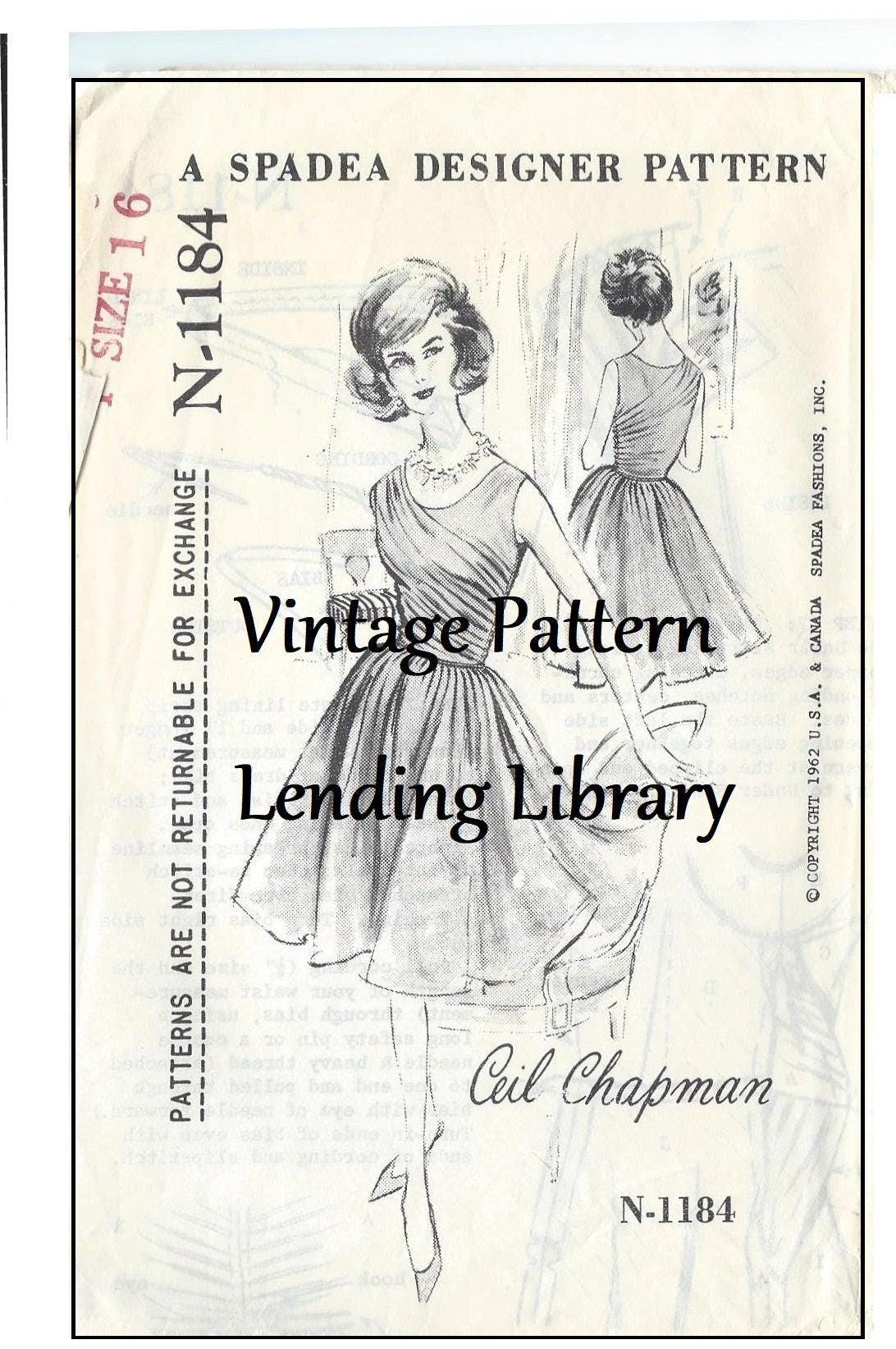 1960s Ladies Ceil Chapman Cocktail Dress - Reproduction 1962 Sewing Pattern #S1184 - 38 Inch Bust [PAPER]