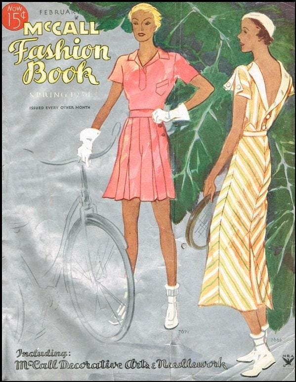 1930s Ladies Sports Ensemble - INSTANT DOWNLOAD - Reproduction 1933-34 Sewing Pattern #T7671 - 36 Inch Bust [PDF - PRINT AT HOME]