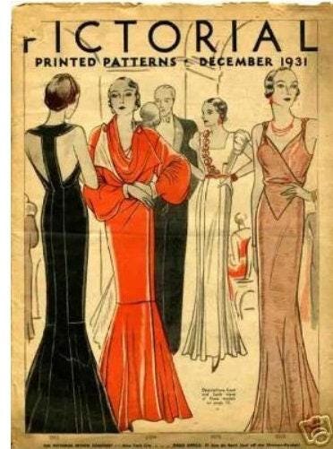 1930s Ladies Evening Gown With T-Back Band - INSTANT DOWNLOAD - Reproduction 1931 Sewing Pattern #T5902 - 34 Inch Bust [PDF - PRINT AT HOME]