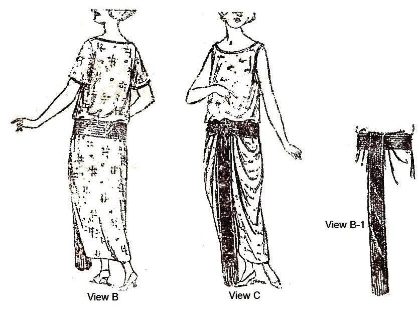 1920s Ladies Slip-Over Dress With Belt - INSTANT DOWNLOAD - Reproduction 1923 Sewing Pattern #Z4558 - 40 Inch Bust [PDF - PRINT AT HOME]
