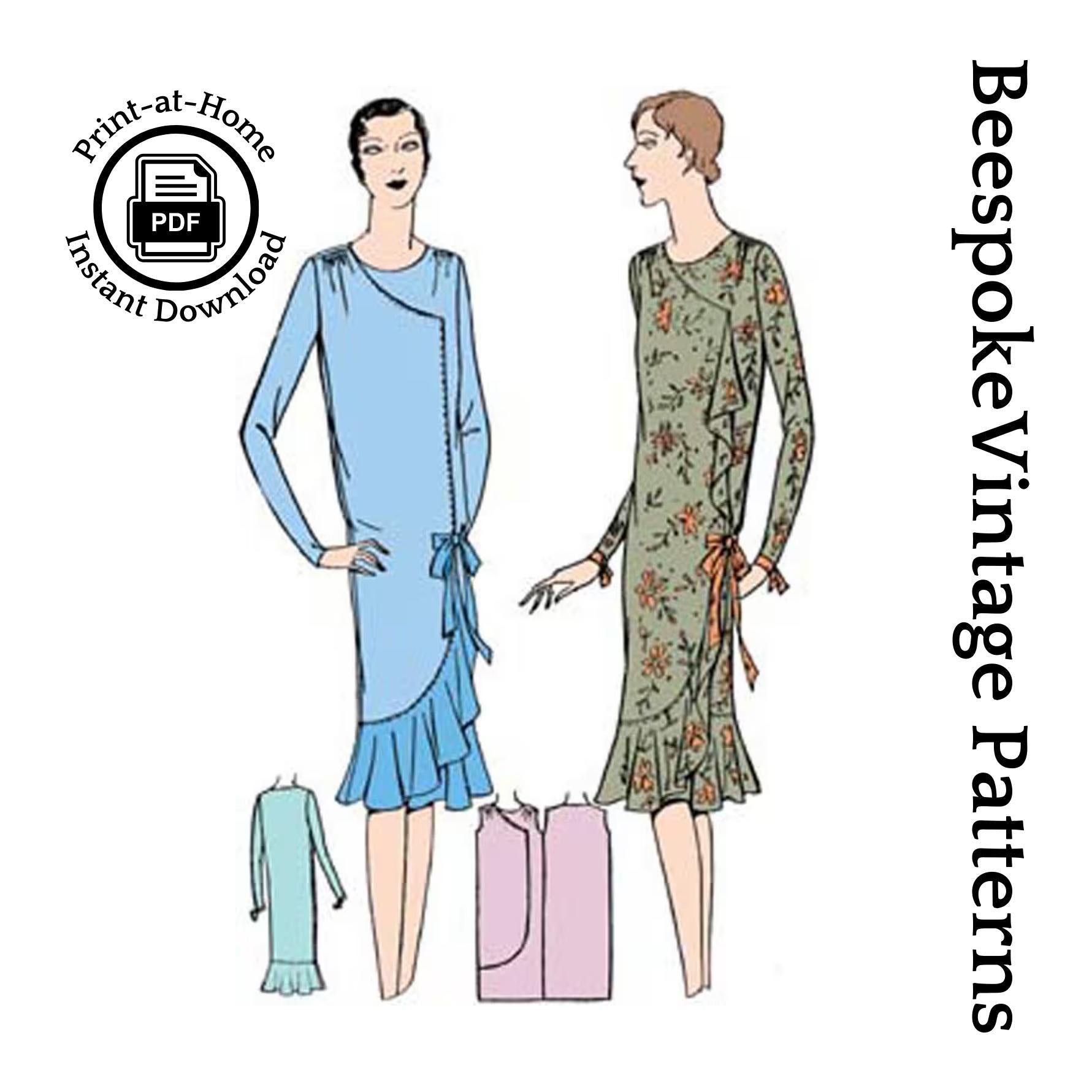 1920s Ladies Draped Frock - INSTANT DOWNLOAD - Reproduction 1929 Sewing Pattern #Z4740 - 34 Inch Bust [PDF - PRINT AT HOME]