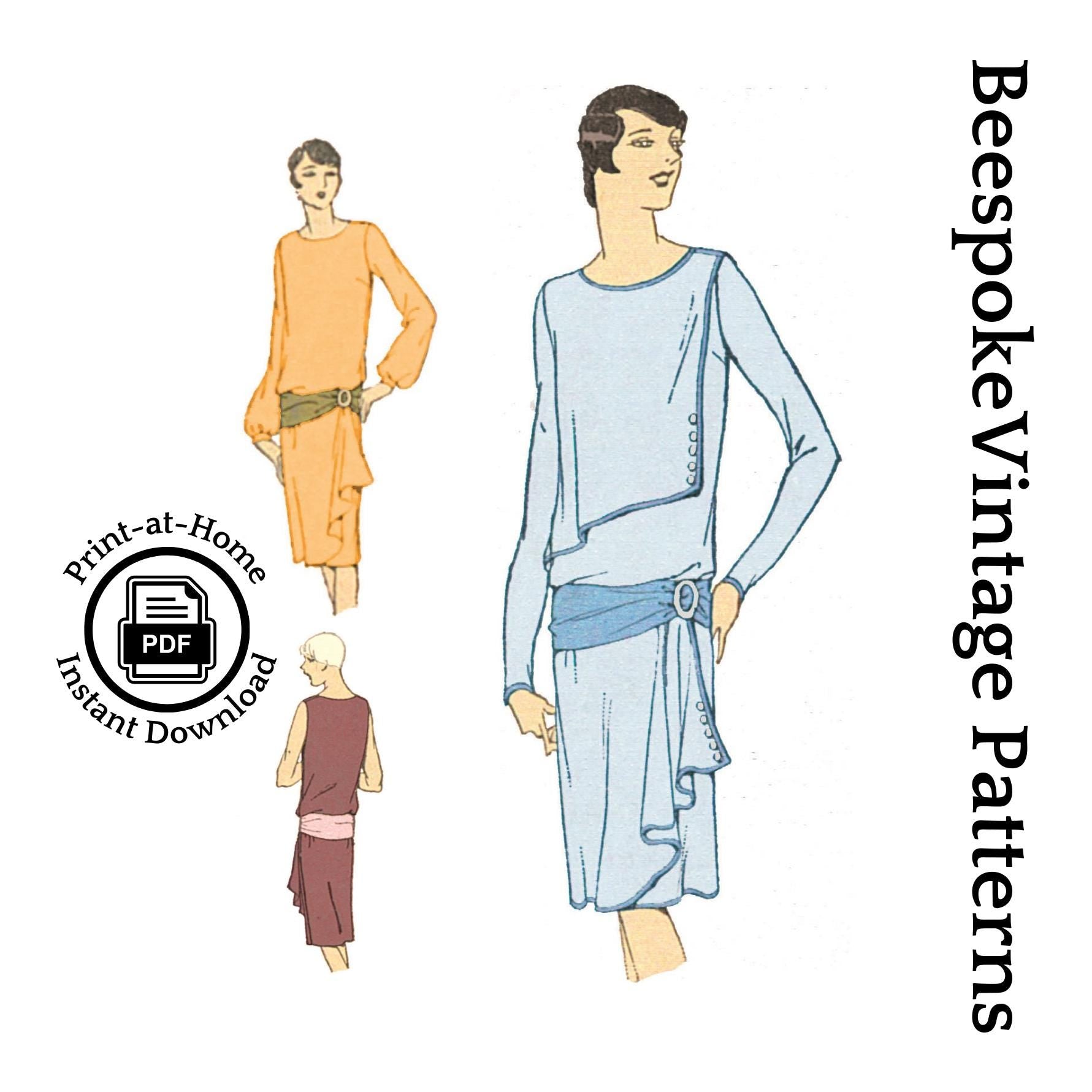 1920s Ladies Dress With Tunic Front - INSTANT DOWNLOAD - Reproduction 1927 Sewing Pattern #Z4087 - 36 Inch Bust [PDF - PRINT AT HOME]