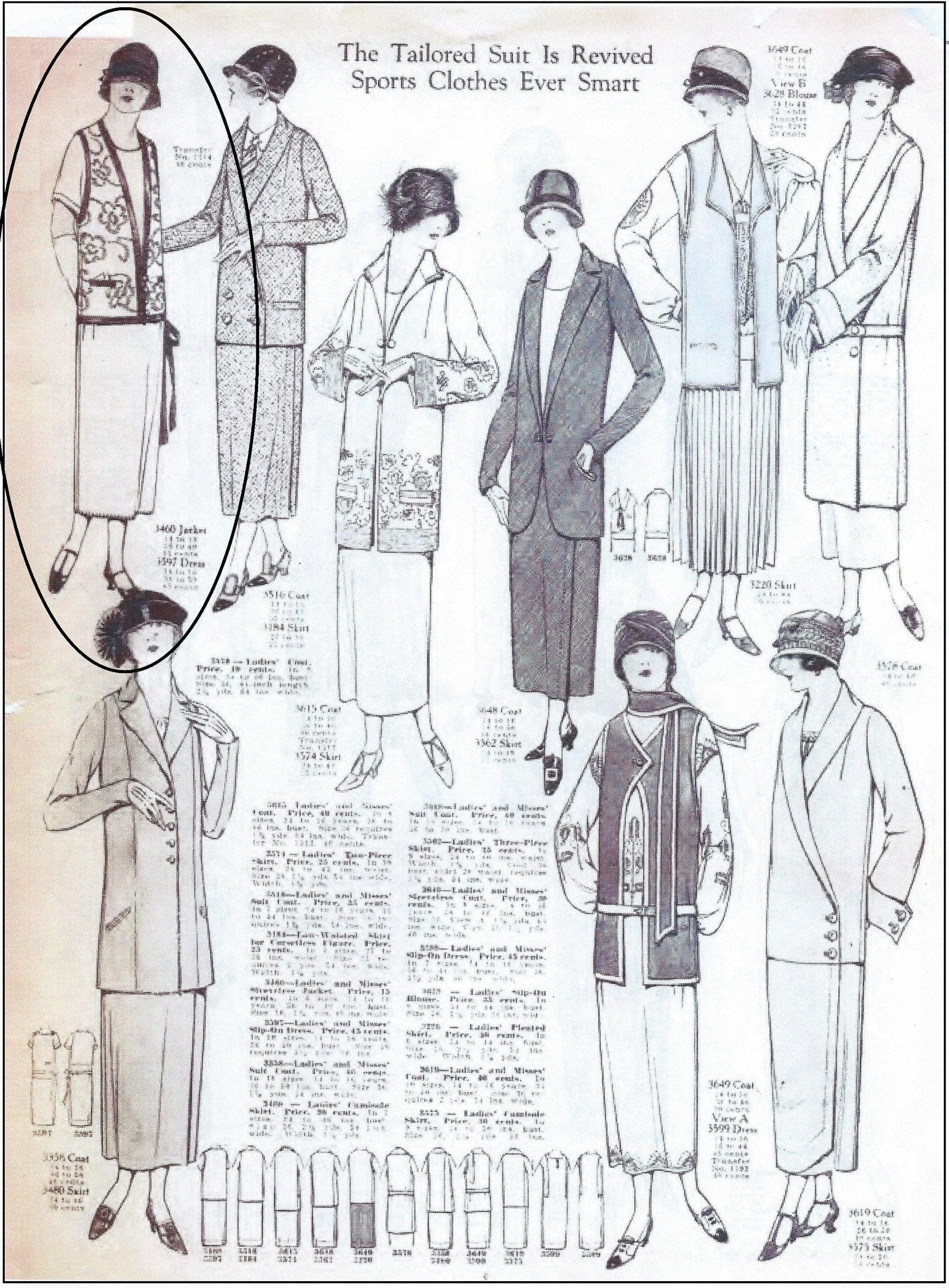 1920s Ladies Sleeveless Sport Jacket - INSTANT DOWNLOAD - Reproduction 1924 Sewing Pattern #Z3460 - 40 Inch Bust [PDF - PRINT AT HOME]