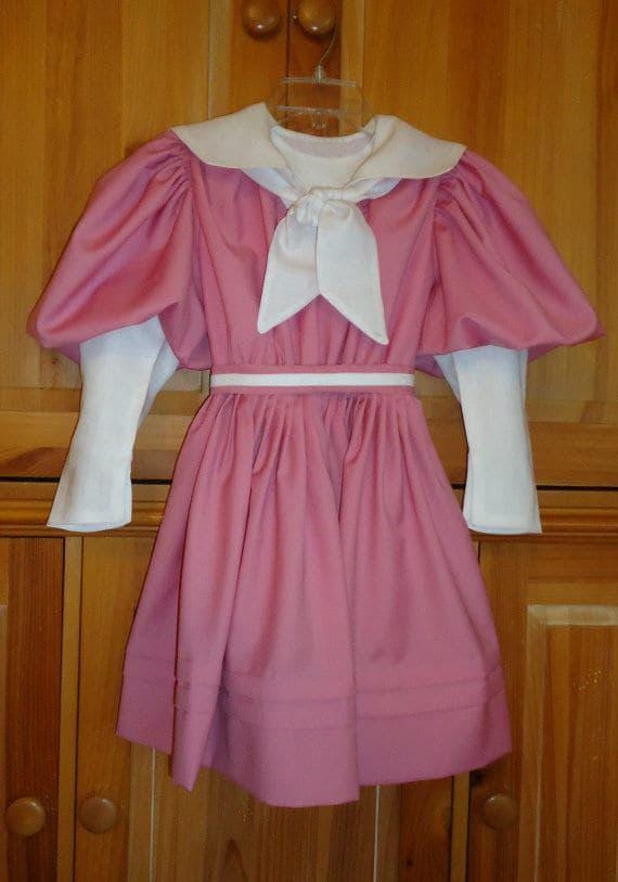 1890s Girl&#39;s Dress With Sailor Style Collar - INSTANT DOWNLOAD - Reproduction 1894 Sewing Pattern #C0953a - PDF - Print At Home