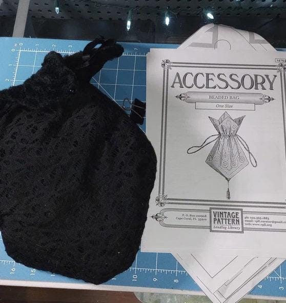 1912 Beaded Drawstring Handbag - INSTANT DOWNLOAD - Pattern #A14794 - Edwardian Era Reticule [PDF - PRINT AT HOME]