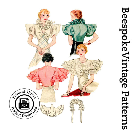 1930s Ladies Evening Coatee - INSTANT DOWNLOAD - Reproduction 1933 Sewing Pattern #T7391 - 34 Inch Bust [PDF - PRINT AT HOME]