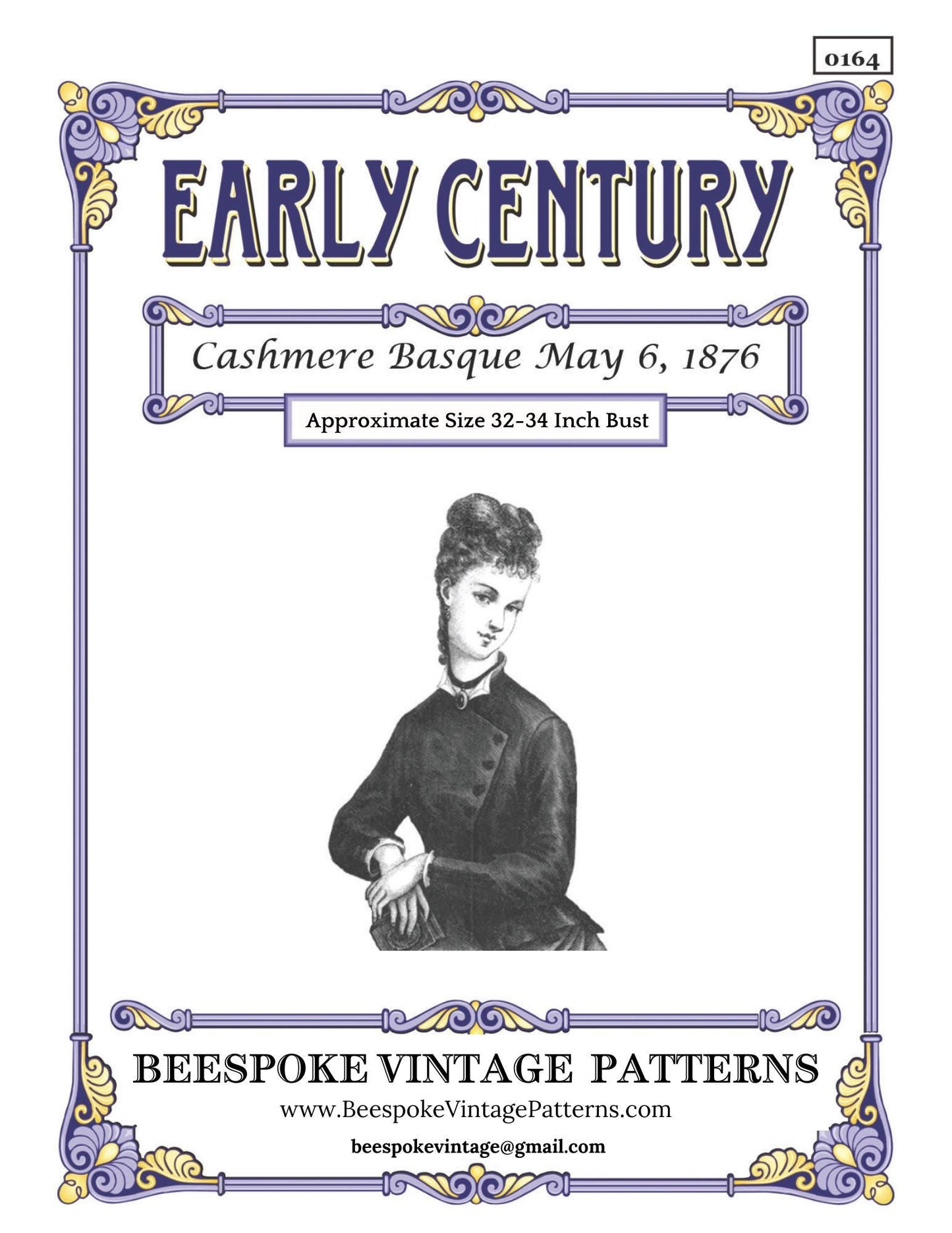 1870s Ladies Basque - INSTANT DOWNLOAD - 1876 Victorian Pattern #E0164 - 32/34 Inch Bust [PDF - PRINT AT HOME]