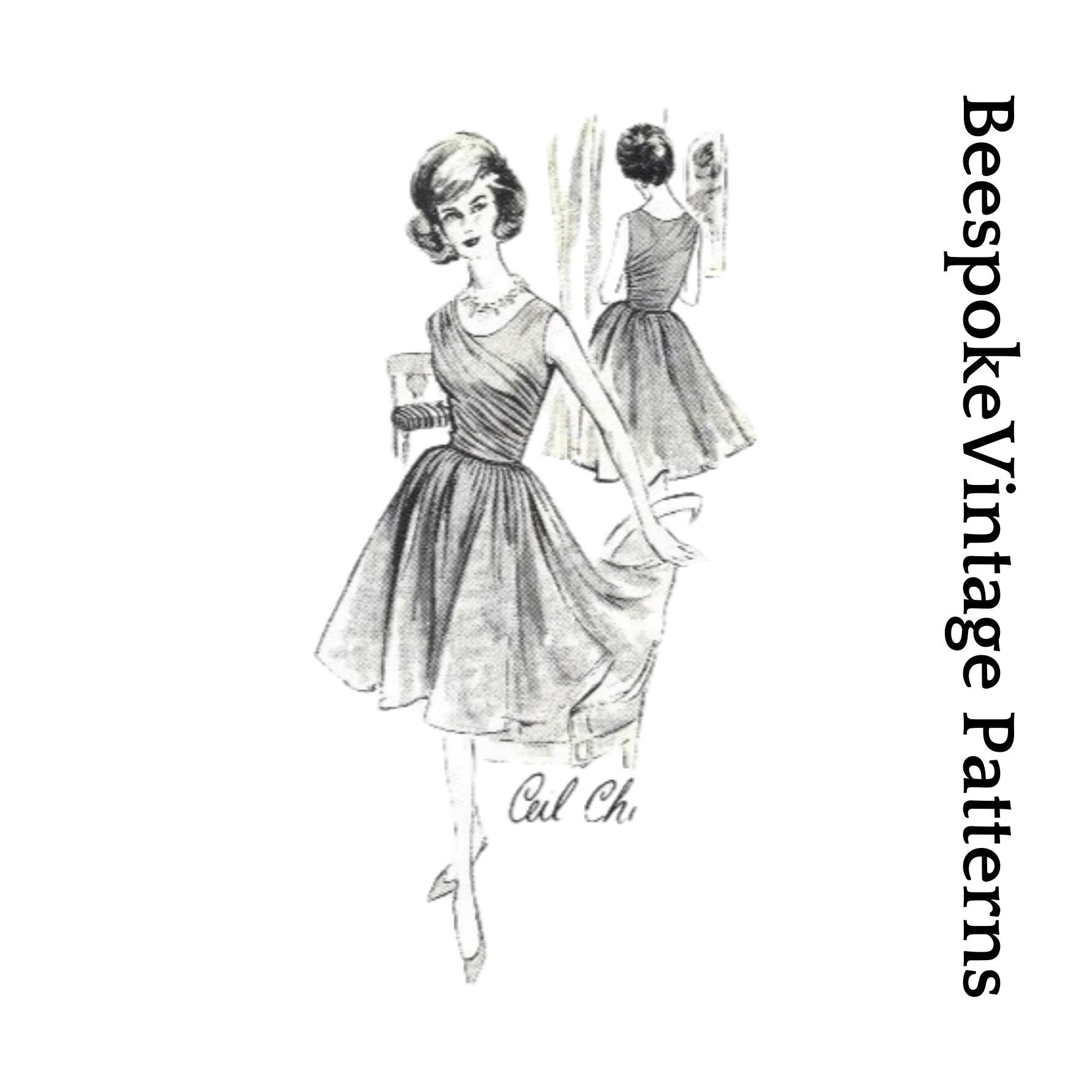 1960s Ladies Ceil Chapman Cocktail Dress - Reproduction 1962 Sewing Pattern #S1184 - 38 Inch Bust [PAPER]