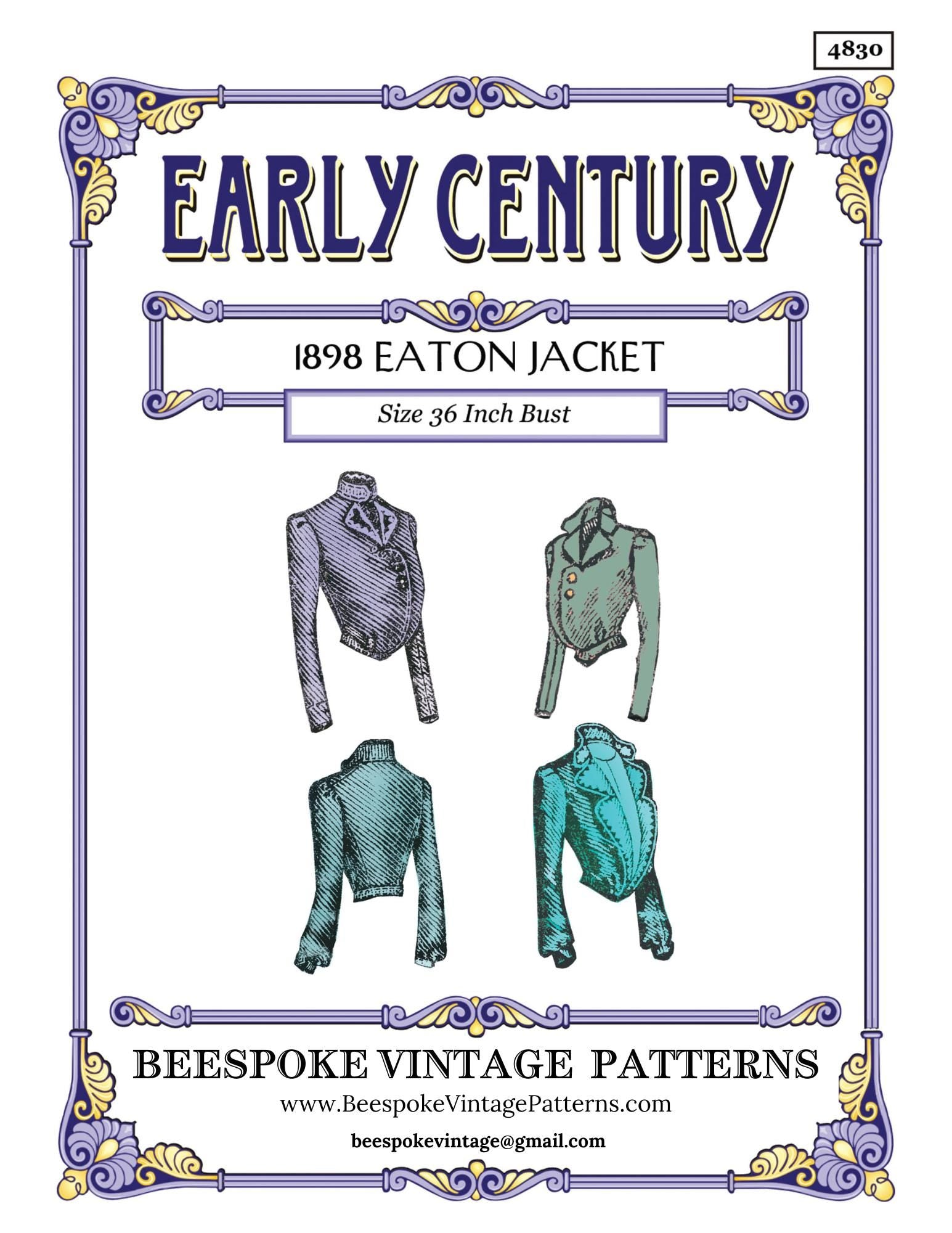 1890s Ladies Victorian Era Eaton Jacket - INSTANT DOWNLOAD - Reproduction 1898 Sewing Pattern #E4830 - 36 Inch Bust [PDF - PRINT AT HOME]