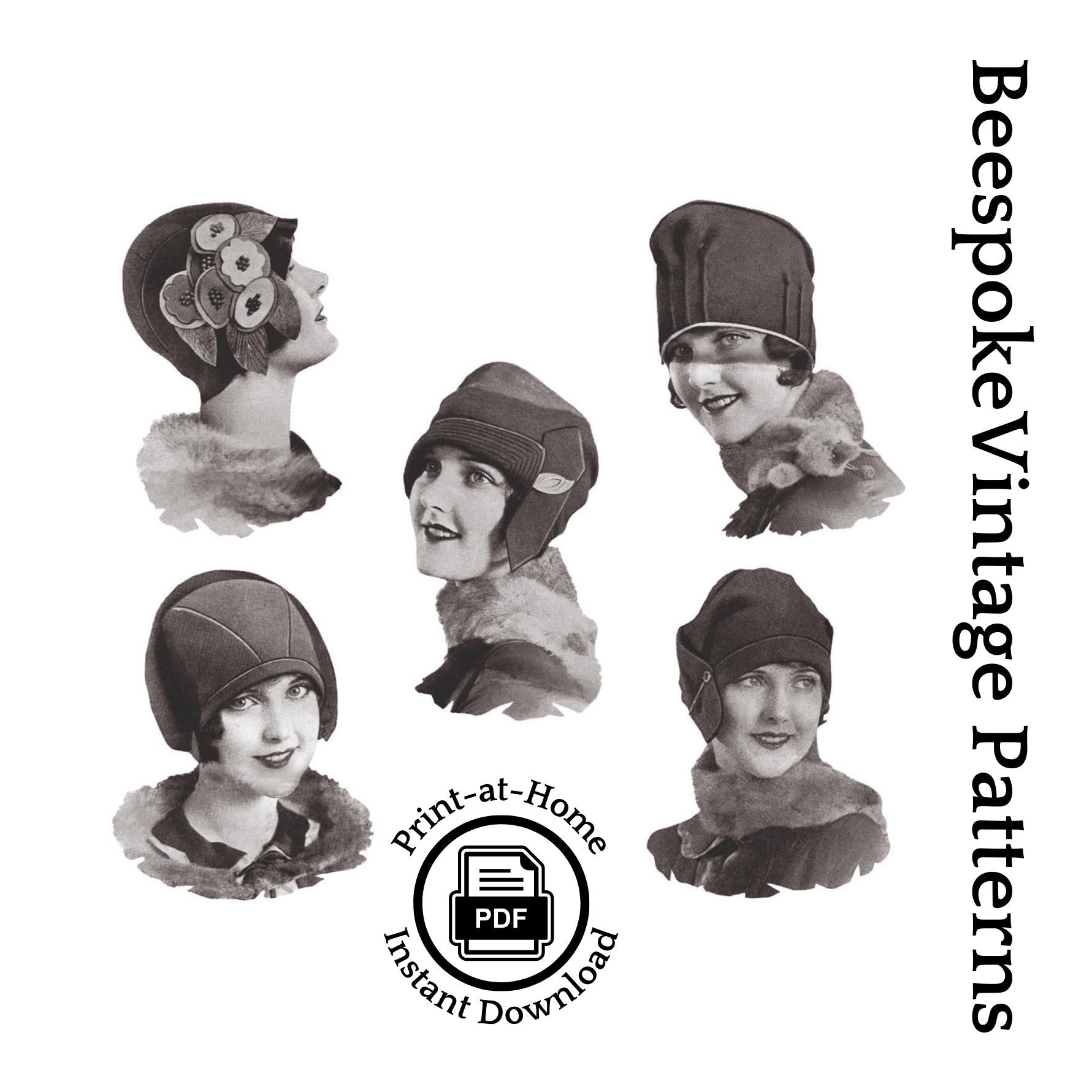 1920s Ladies Felt Cloche Hats - INSTANT DOWNLOAD - Pattern #H001 [PDF - PRINT AT HOME]
