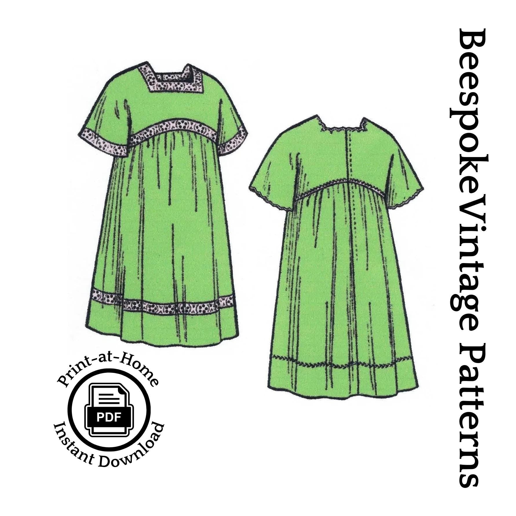 1908 Child's Dress To Wear Over Blouse - INSTANT DOWNLOAD - Pattern #C4040 [PDF - PRINT AT HOME]