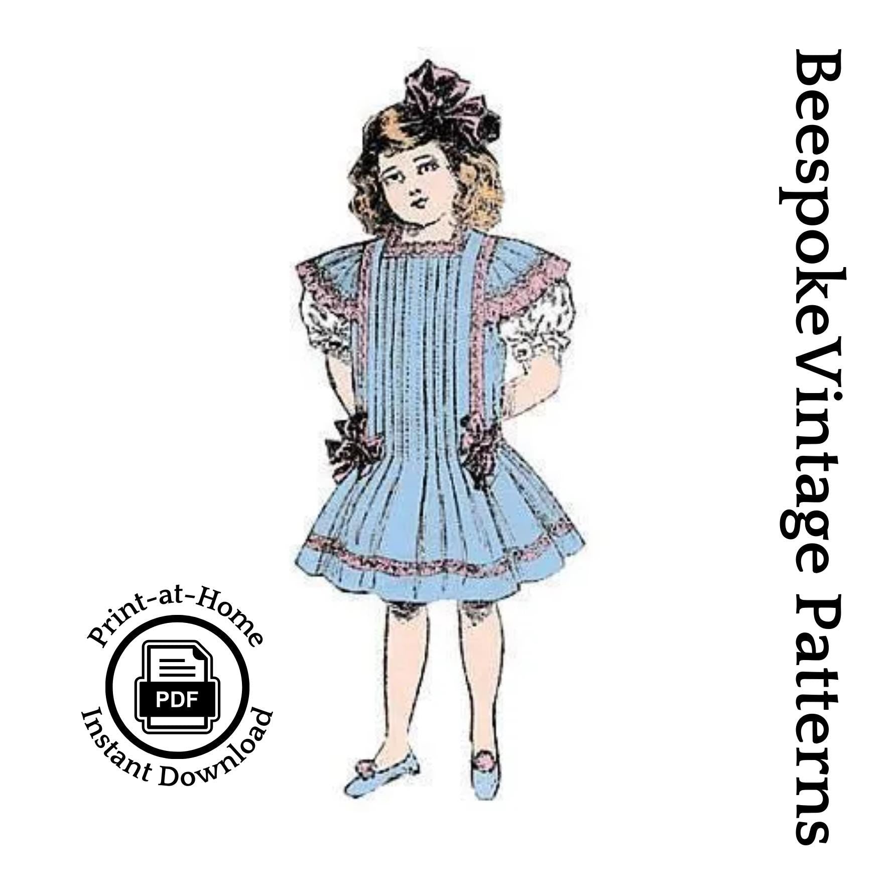 1910 Child's French Dress With Tucks - INSTANT DOWNLOAD - Pattern #C5416 [PDF - PRINT AT HOME]