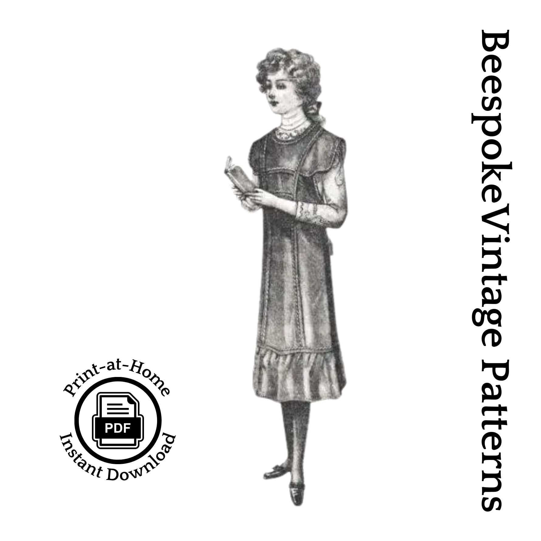 1912 Edwardian Girls' Pinafore - INSTANT DOWNLOAD - Titanic Era - Pattern #C3901 - Child Size 10 - PDF - Print at Home