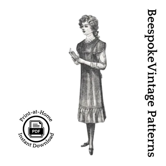1912 Edwardian Girls' Pinafore - INSTANT DOWNLOAD - Titanic Era - Pattern #C3901 - Child Size 10 - PDF - Print at Home