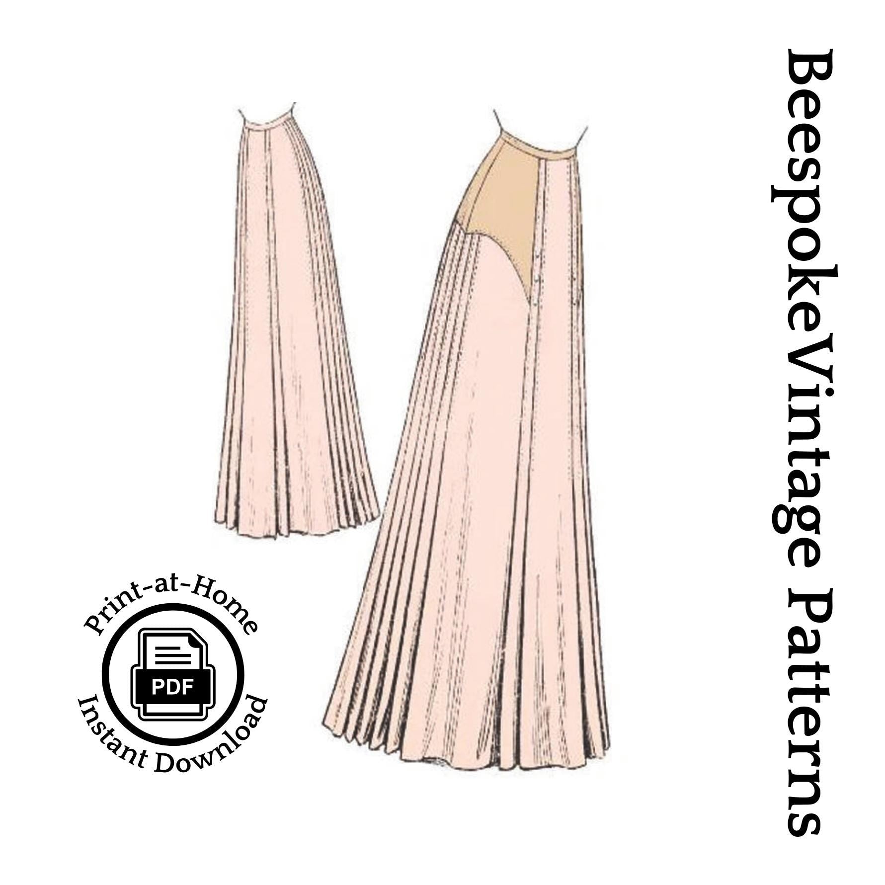 1909 Ladies Eight Gored Pleated Skirt With Optional Yoke - INSTANT DOWNLOAD - Edwardian Skirt #E3188 - 24 Inch Waist [PDF - PRINT AT HOME]