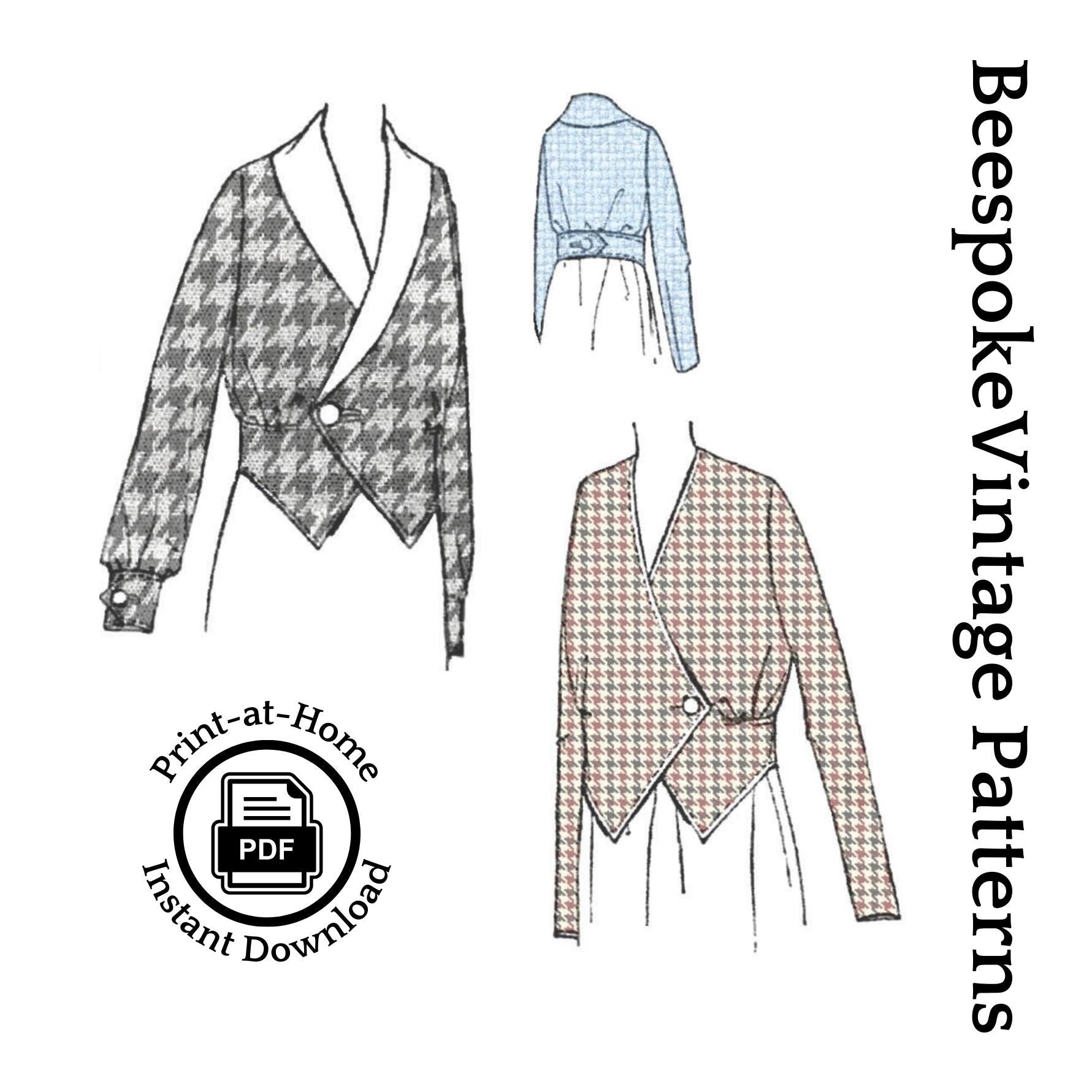 1910s Ladies Vest Waist With Belt in One - Instant Download - Reproduction 1914-17 Sewing Pattern #E8191 - 40 Inch Bust[PDF - PRINT AT HOME]