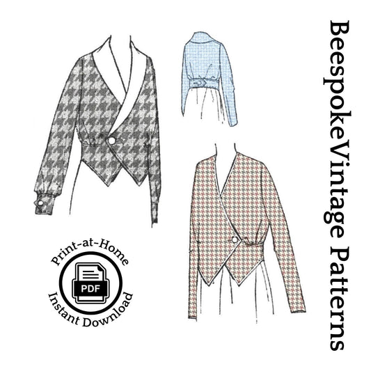 1910s Ladies Vest Waist With Belt in One - Instant Download - Reproduction 1914-17 Sewing Pattern #E8191 - 40 Inch Bust[PDF - PRINT AT HOME]