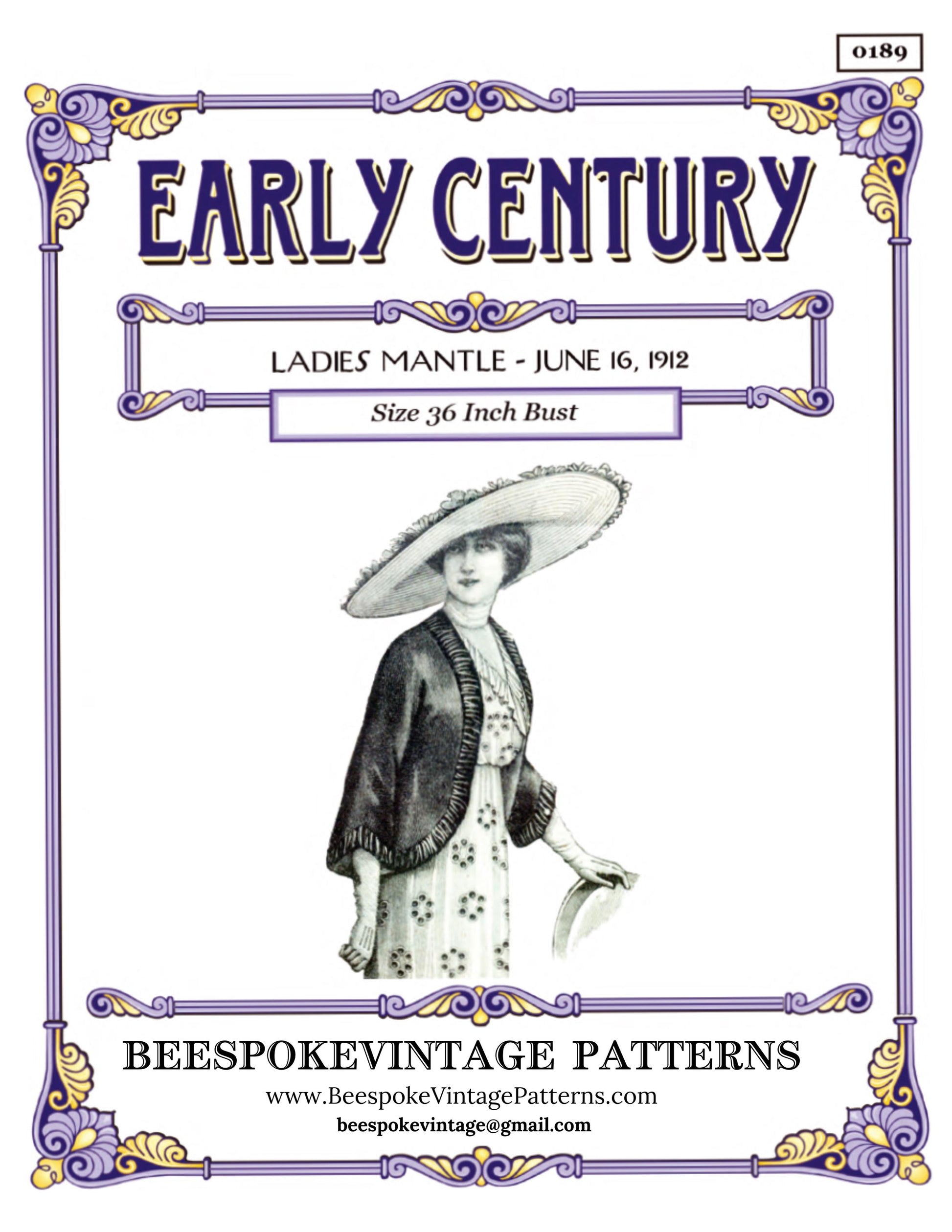 1912 Ladies Spring Mantle - INSTANT DOWNLOAD - Pattern #E0189 - 36 Inch Bust [PDF - PRINT AT HOME]
