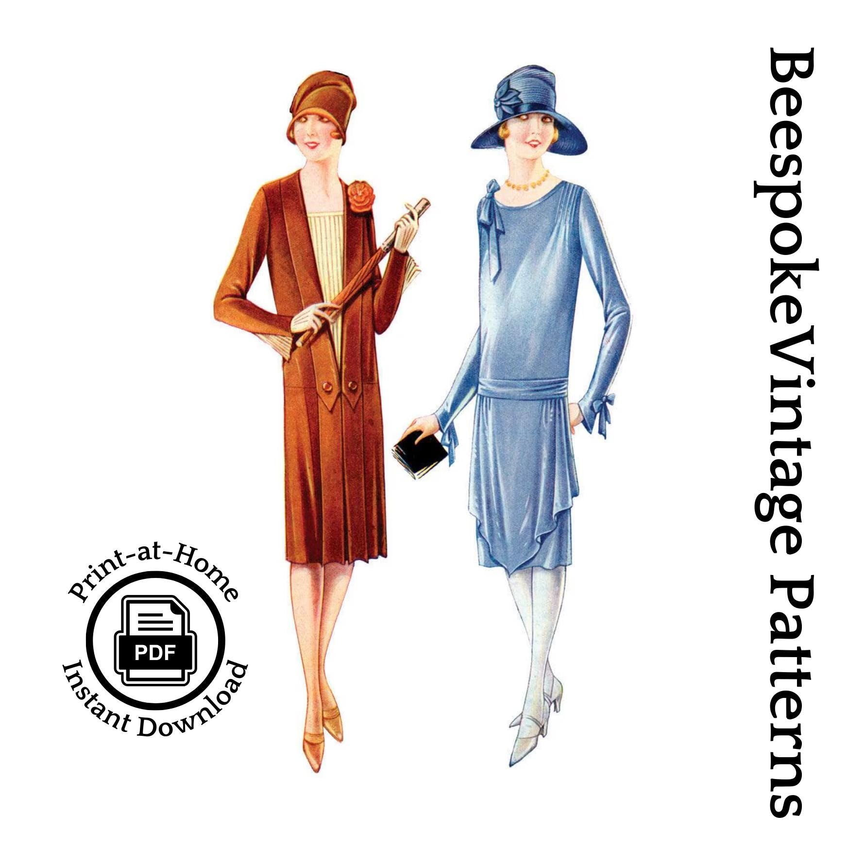 1920s Ladies Day Dress In Two Styles - INSTANT DOWNLOAD - Reproduction 1927 Sewing Pattern #Z0579 - 36 Inch Bust [PDF - PRINT AT HOME]