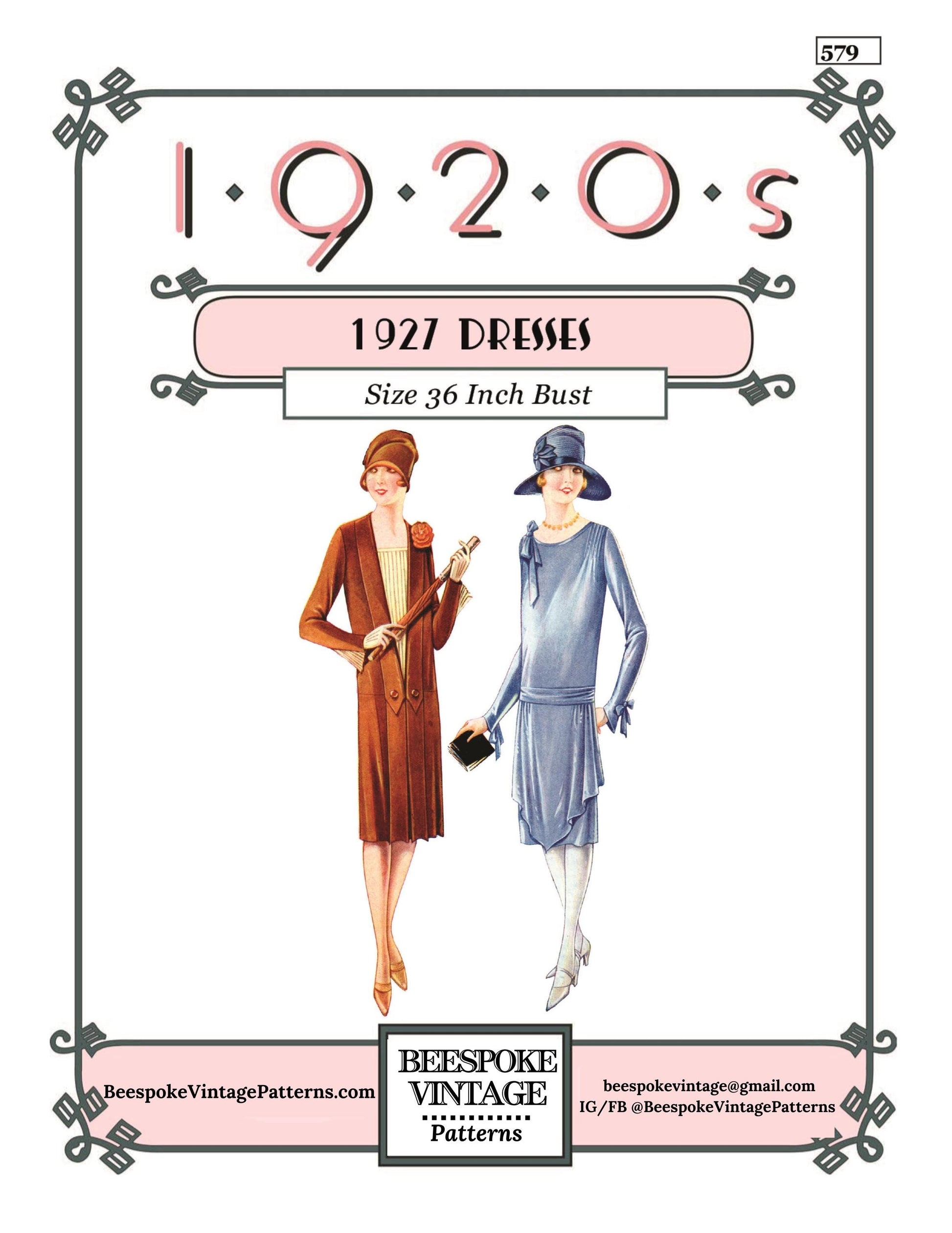 1920s Ladies Day Dress In Two Styles - INSTANT DOWNLOAD - Reproduction 1927 Sewing Pattern #Z0579 - 36 Inch Bust [PDF - PRINT AT HOME]