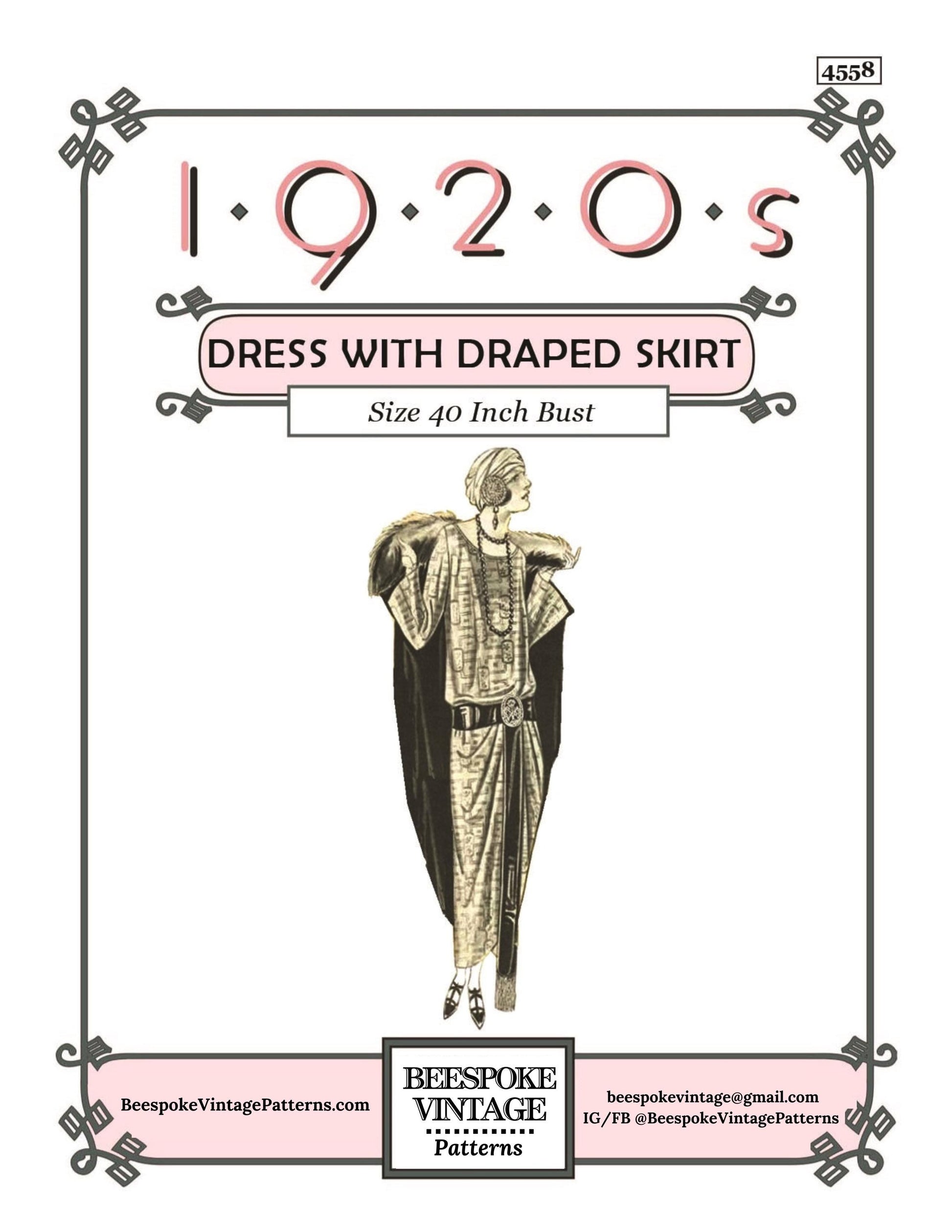 1920s Ladies Slip-Over Dress With Belt - INSTANT DOWNLOAD - Reproduction 1923 Sewing Pattern #Z4558 - 40 Inch Bust [PDF - PRINT AT HOME]