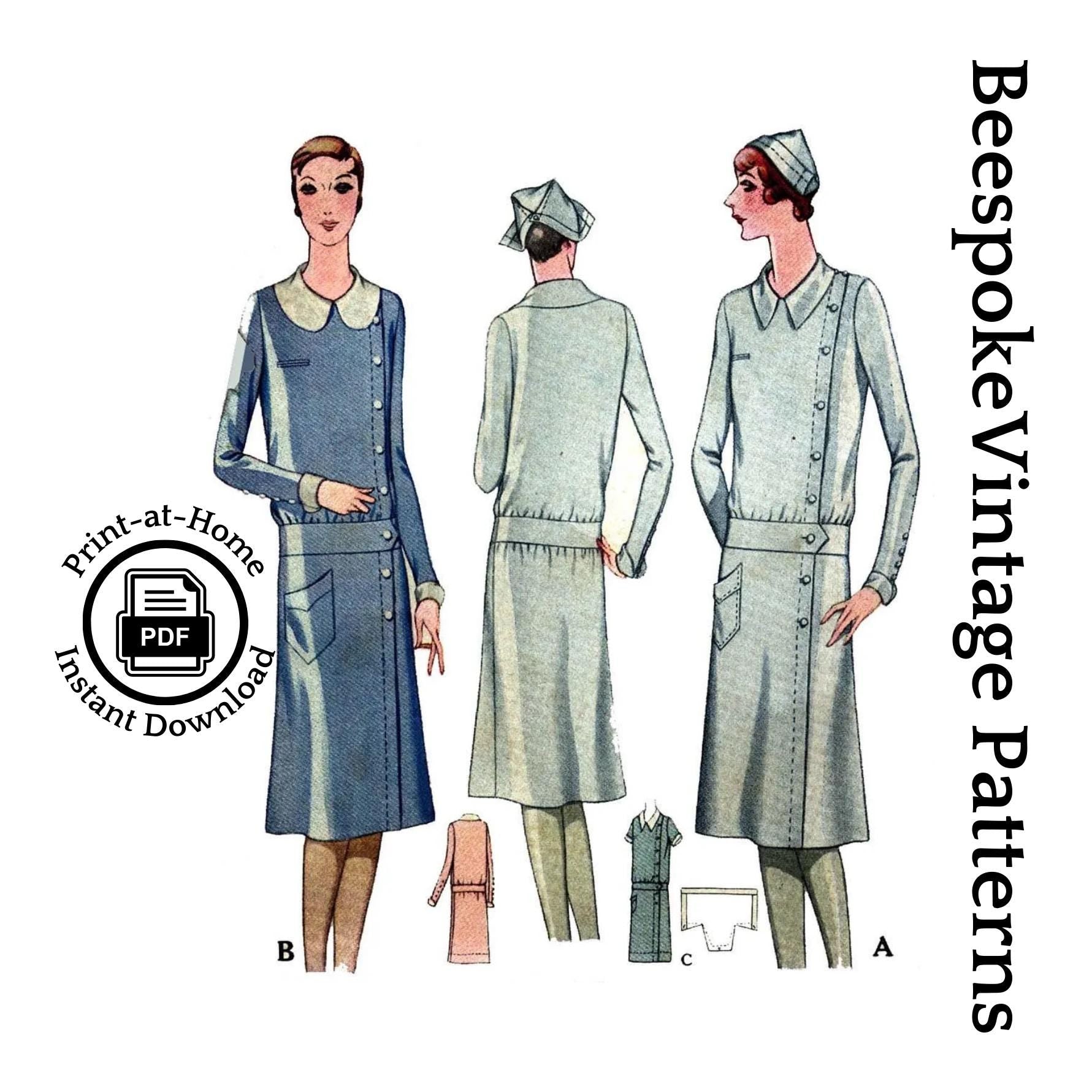 1920s Ladies Service Or Nurse's Uniform - INSTANT DOWNLOAD - Reproduction 1929 Sewing Pattern #Z5805 - 36 Inch Bust [PDF - PRINT AT HOME]